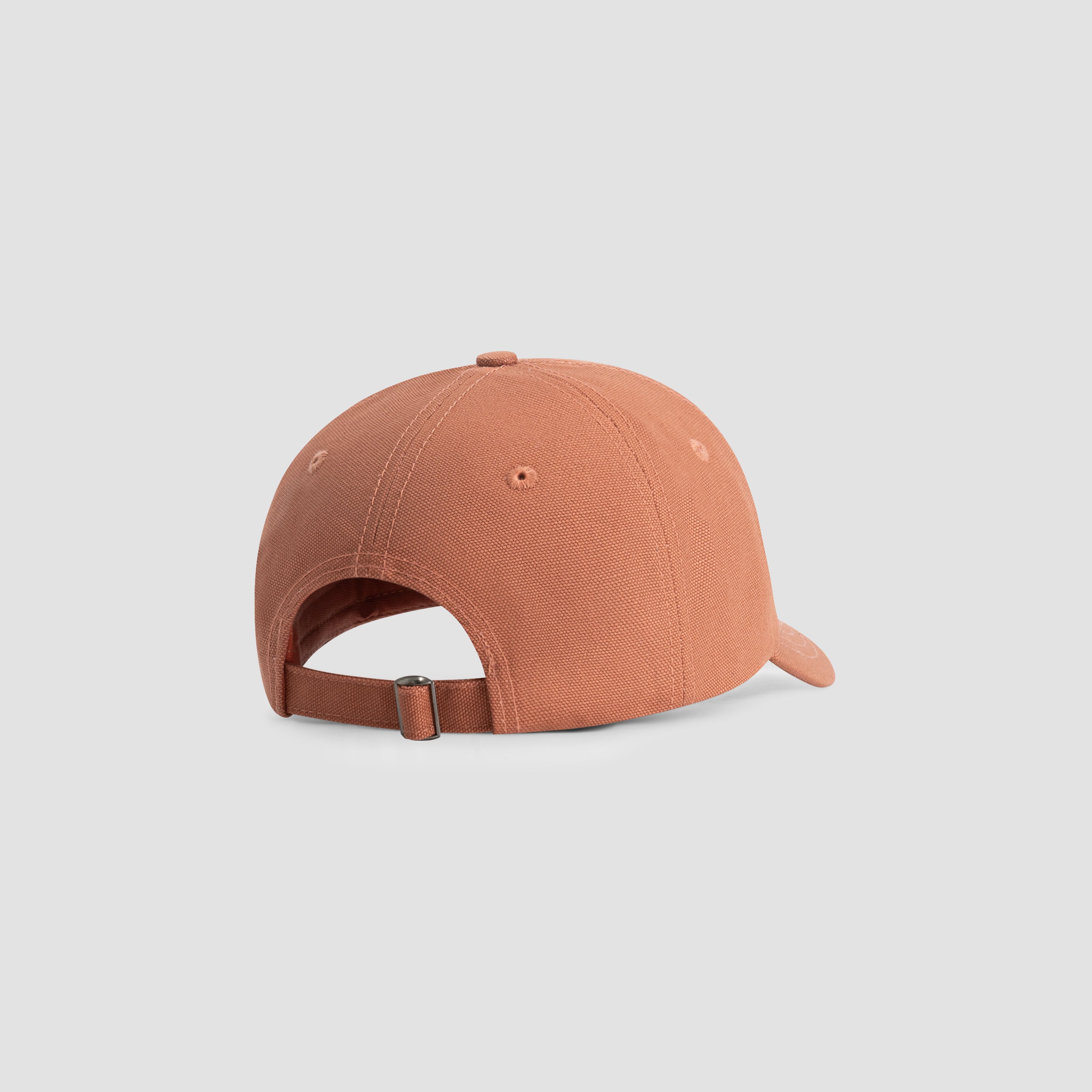 Monogram Washed Canvas Cap - Burnt Coral
