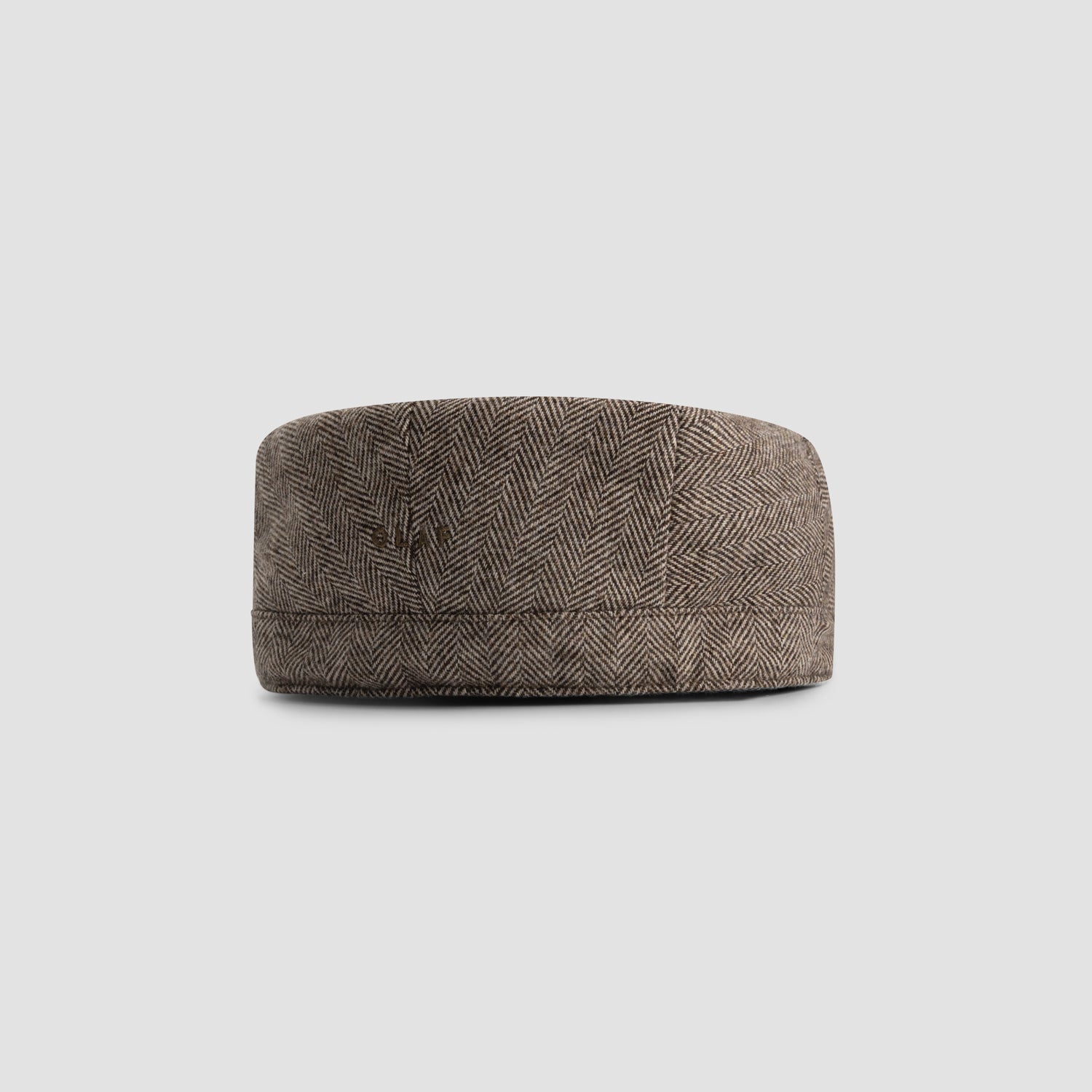Wool Herringbone Flat Cap - Chocolate Chip