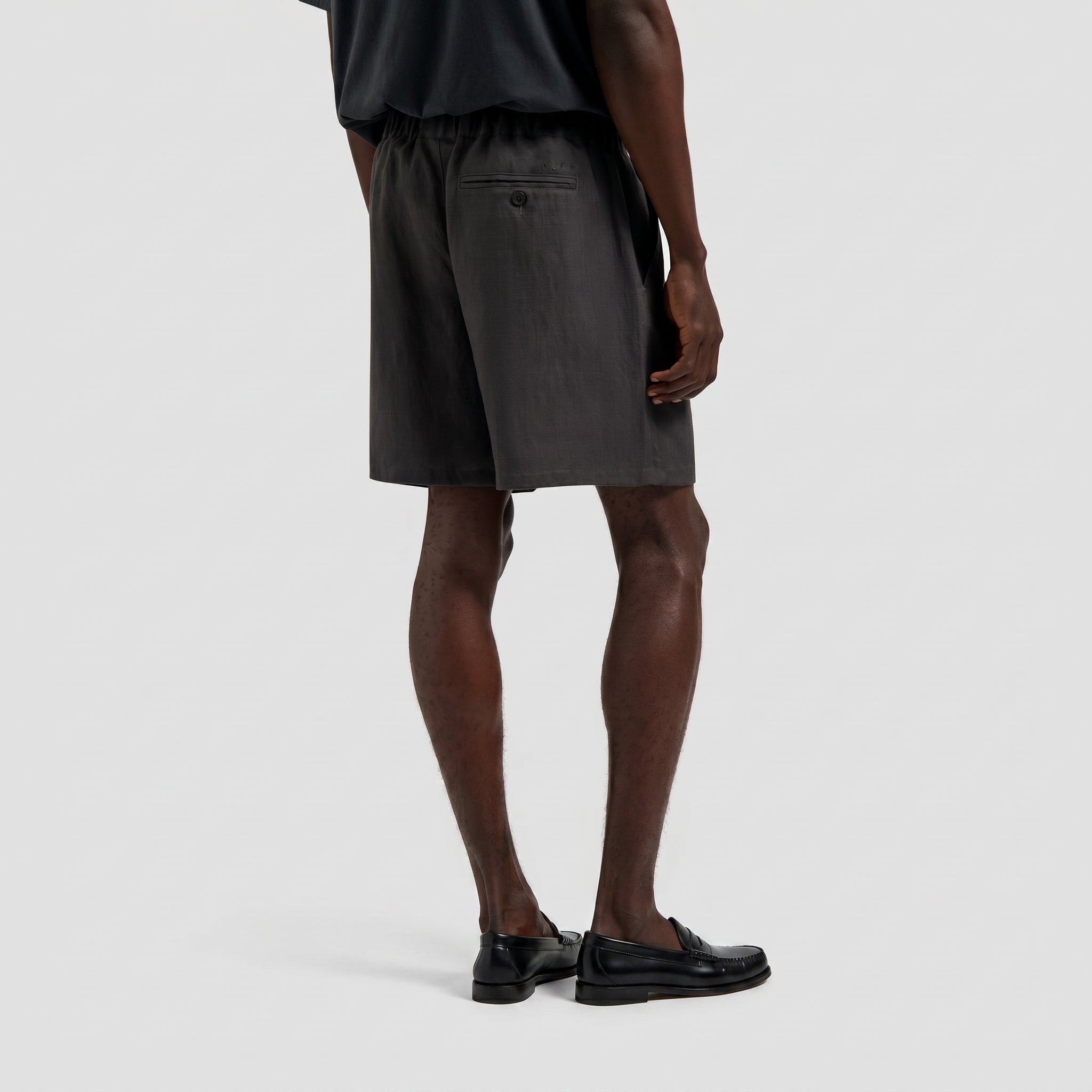 Linen Blend Short - Charcoal