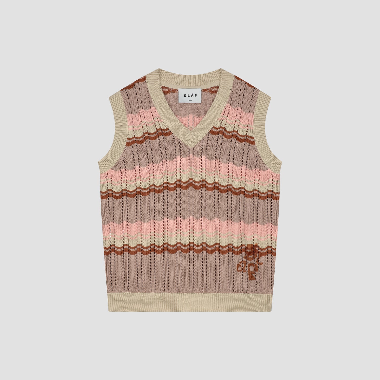 WMN Stripe Knit Vest - Pink/Cement