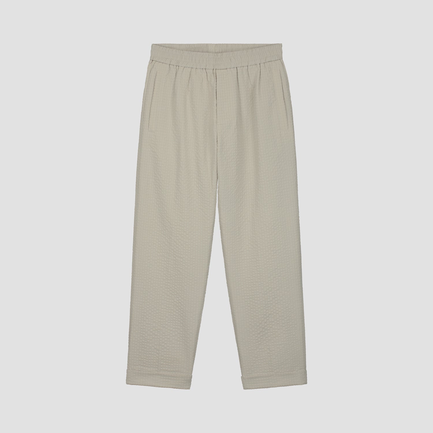 Seersucker Slim Pants - Cement