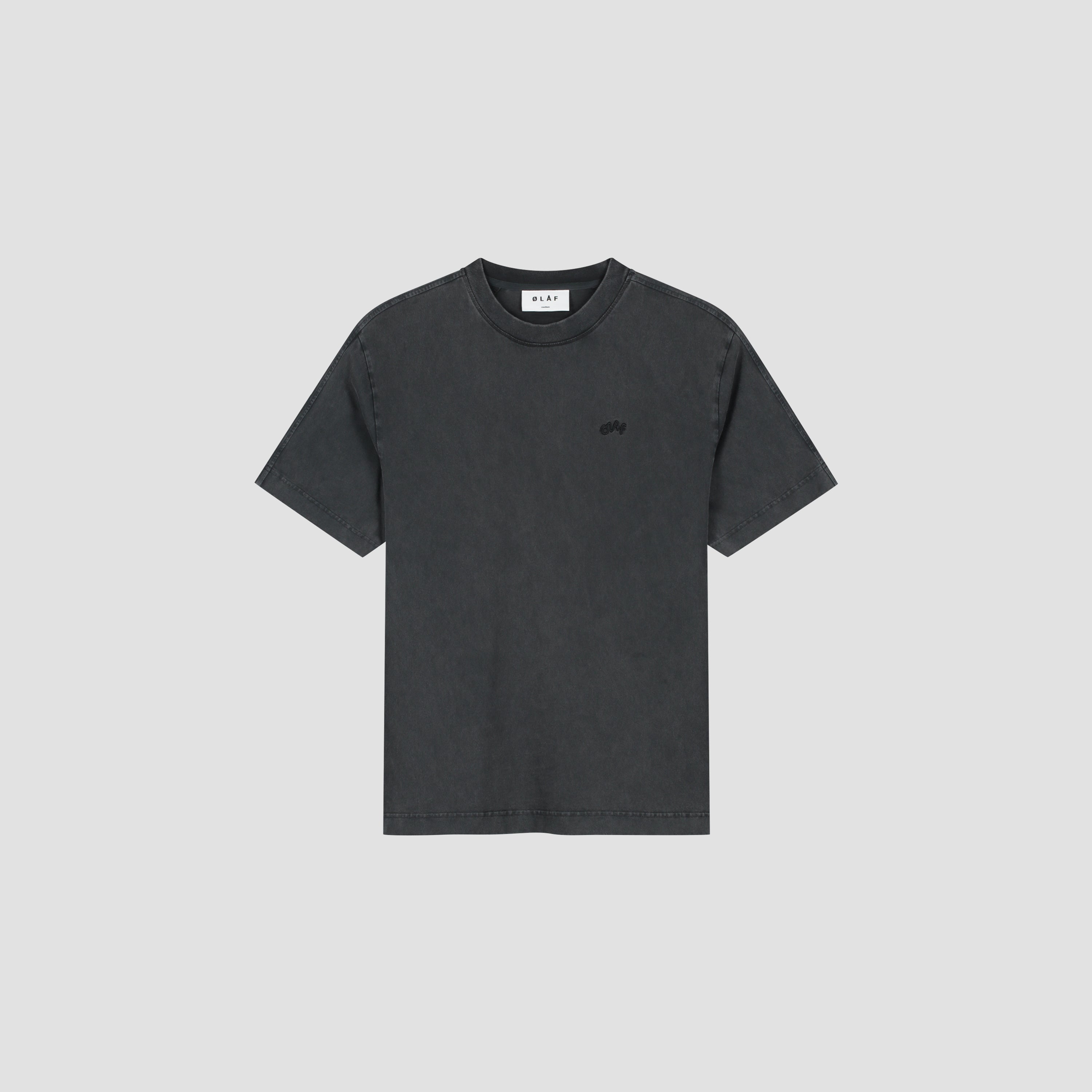 Washed Signature Tee - Charcoal