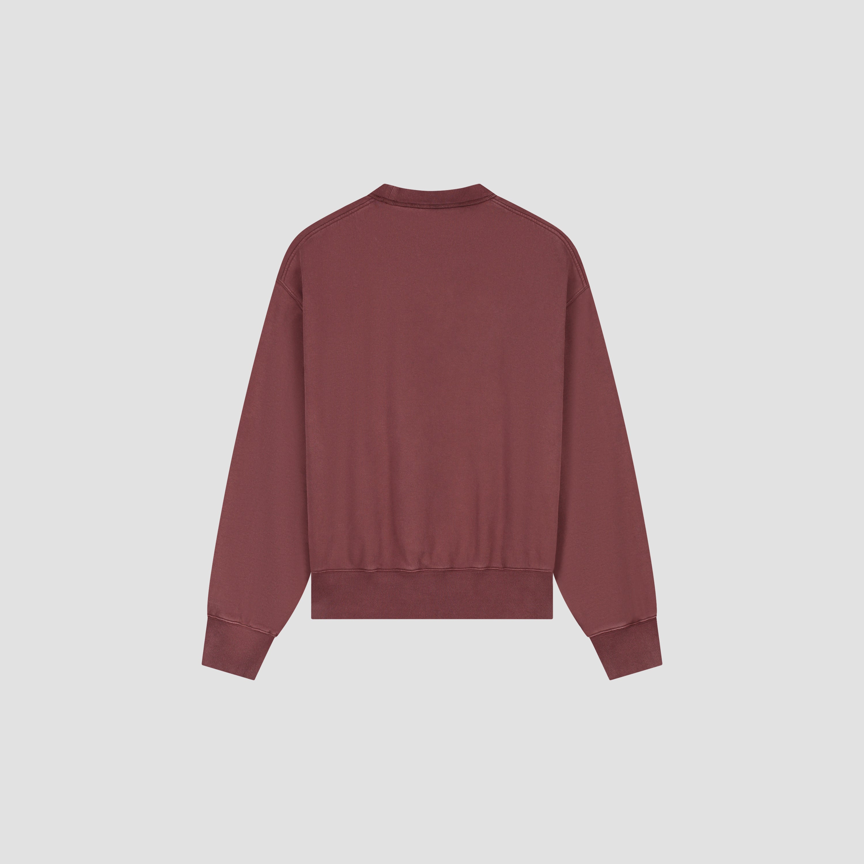 Washed Signature Boxy Crewneck - Rum Raisin