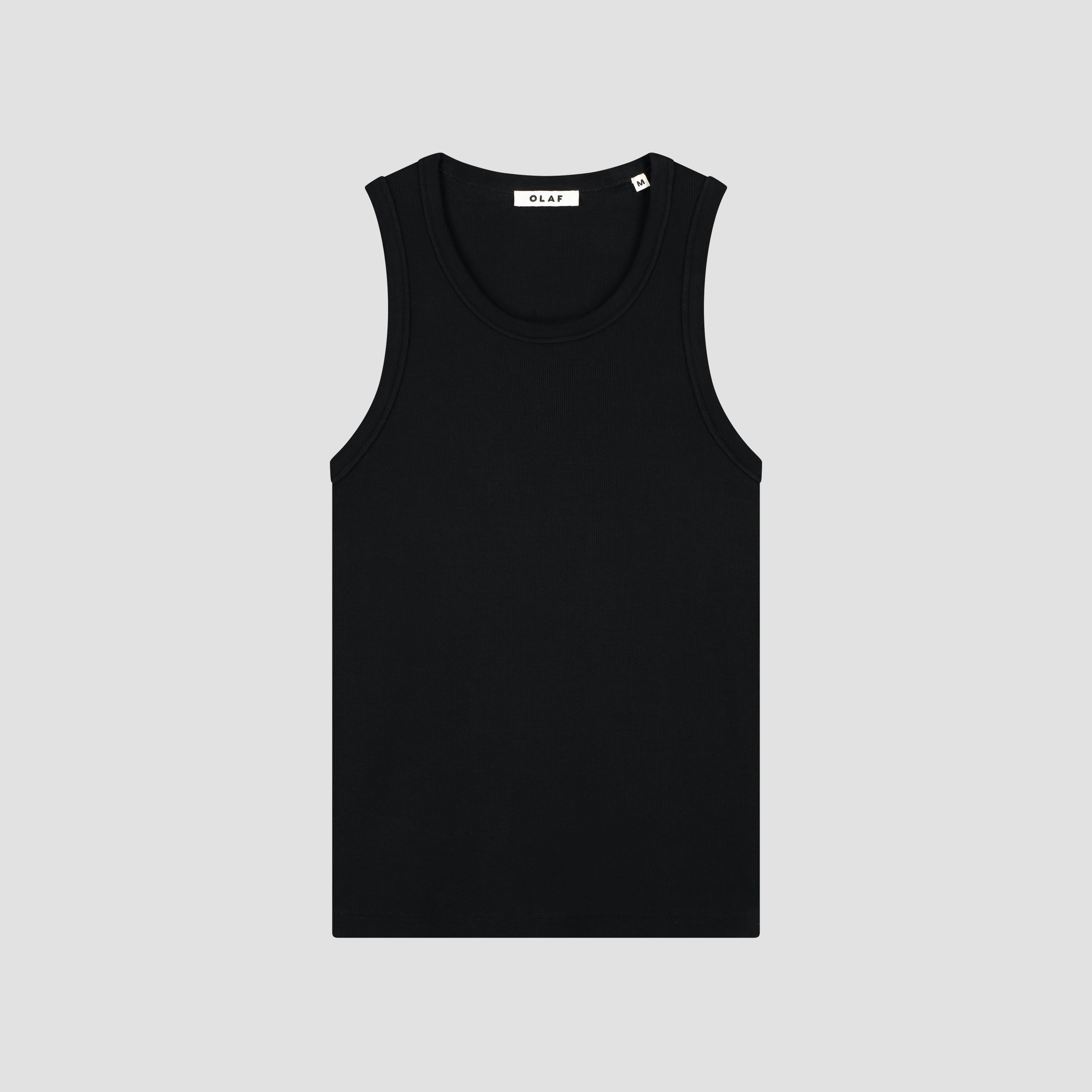 Essential Rib Tank Top - Black