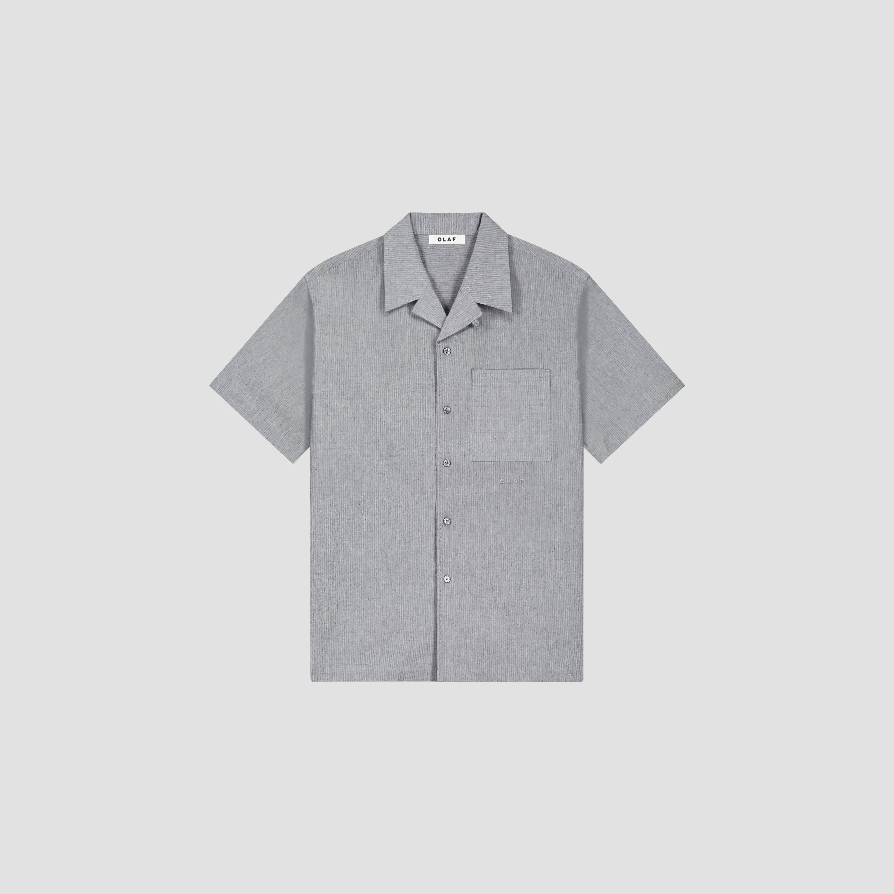 Seersucker Camp Shirt - Heather Grey
