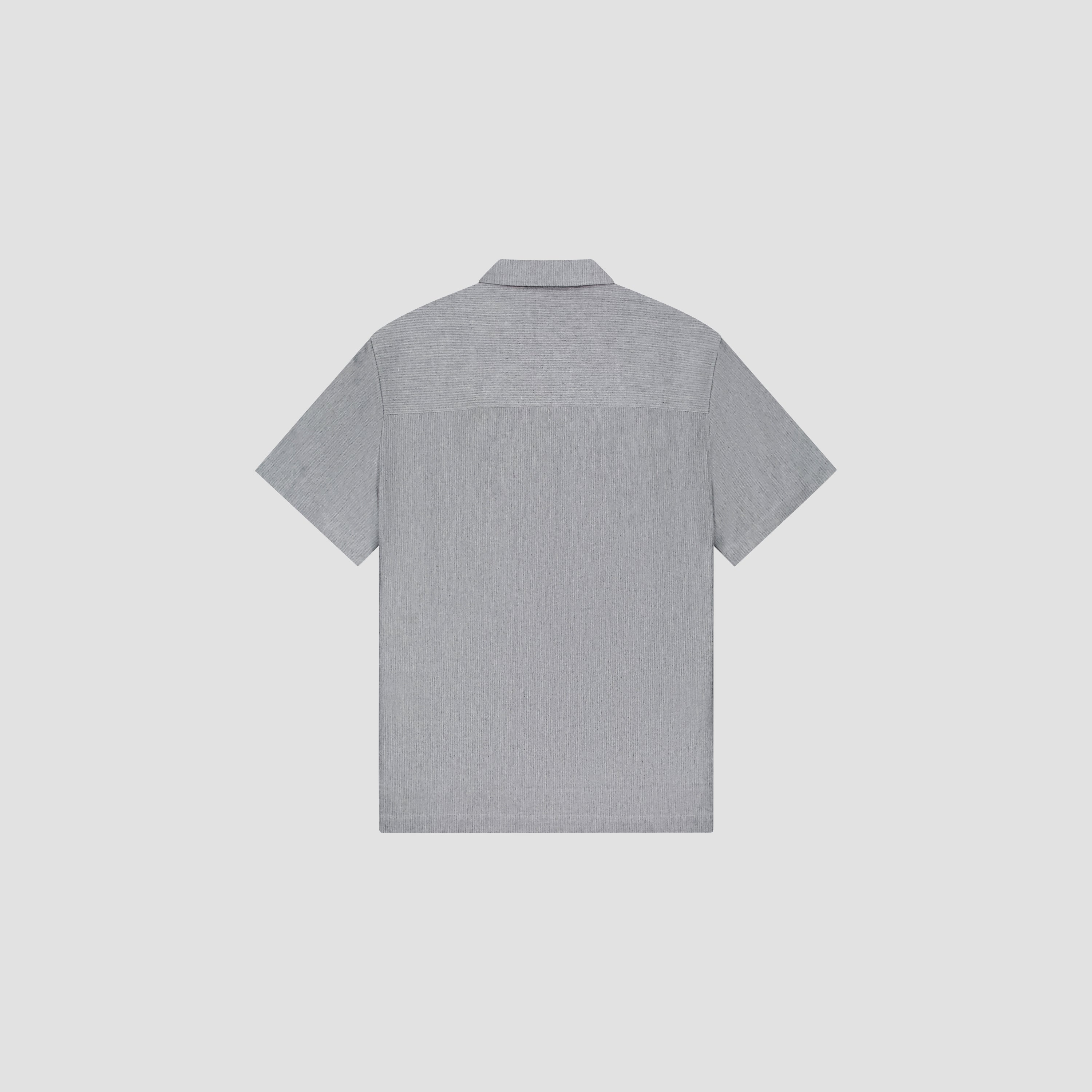 Seersucker Camp Shirt - Heather Grey