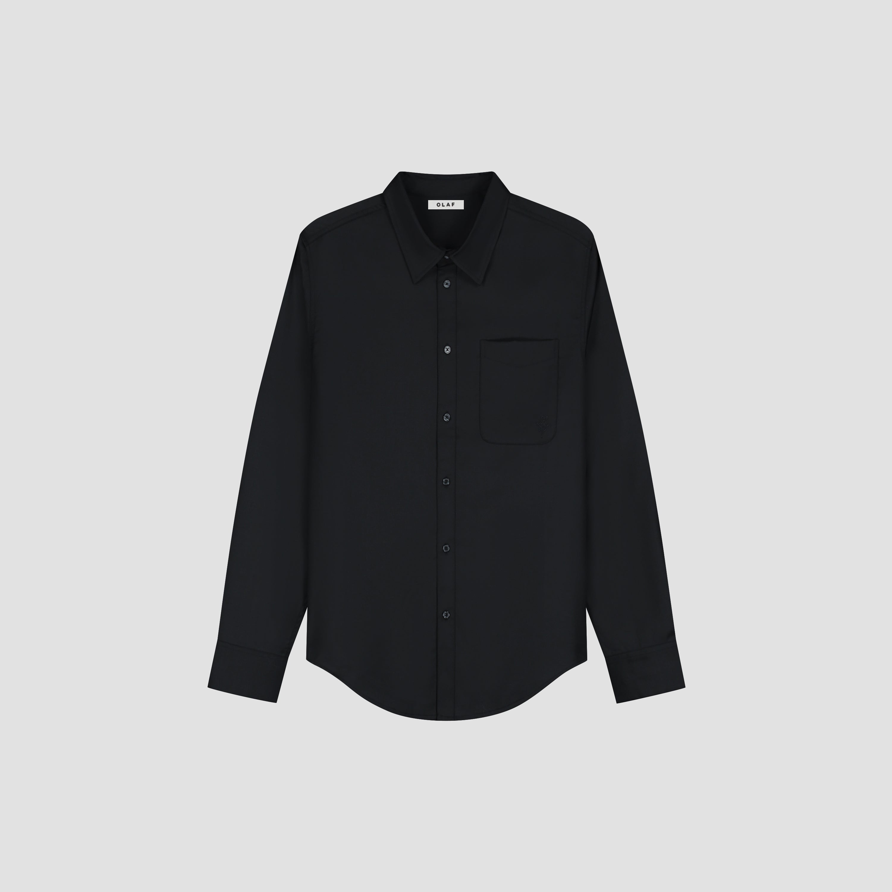 Tropical Wool Blend Shirt - Black