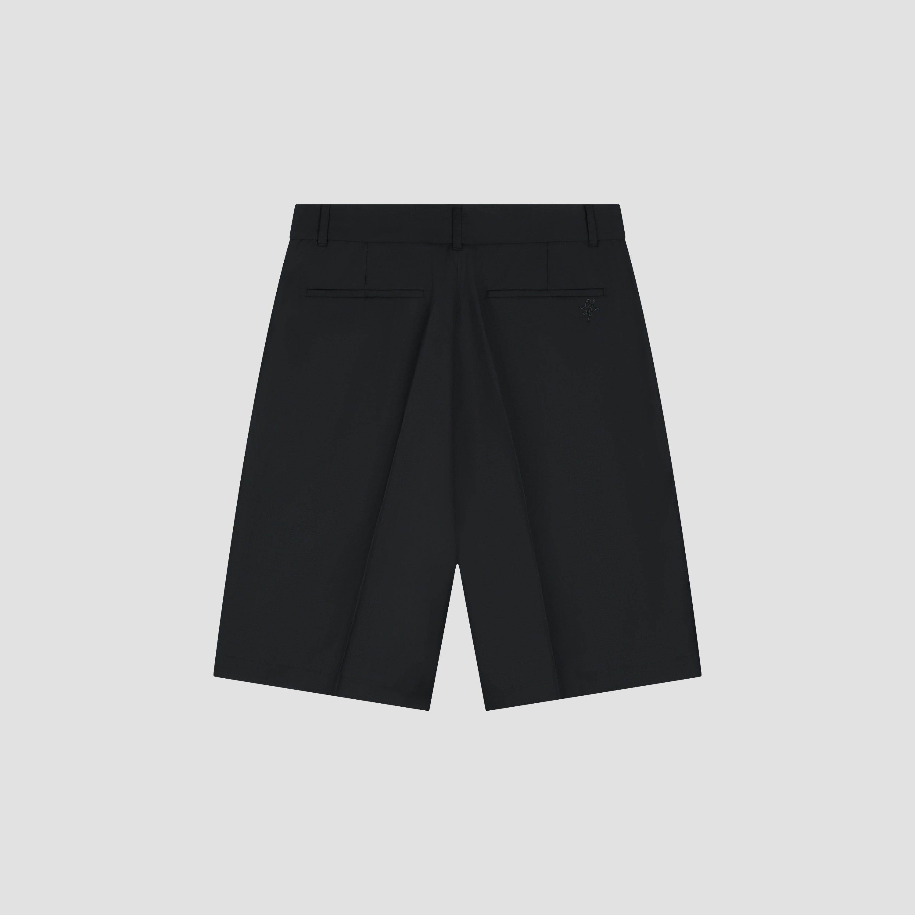 Tropical Wool Blend Tailored Shorts - Black