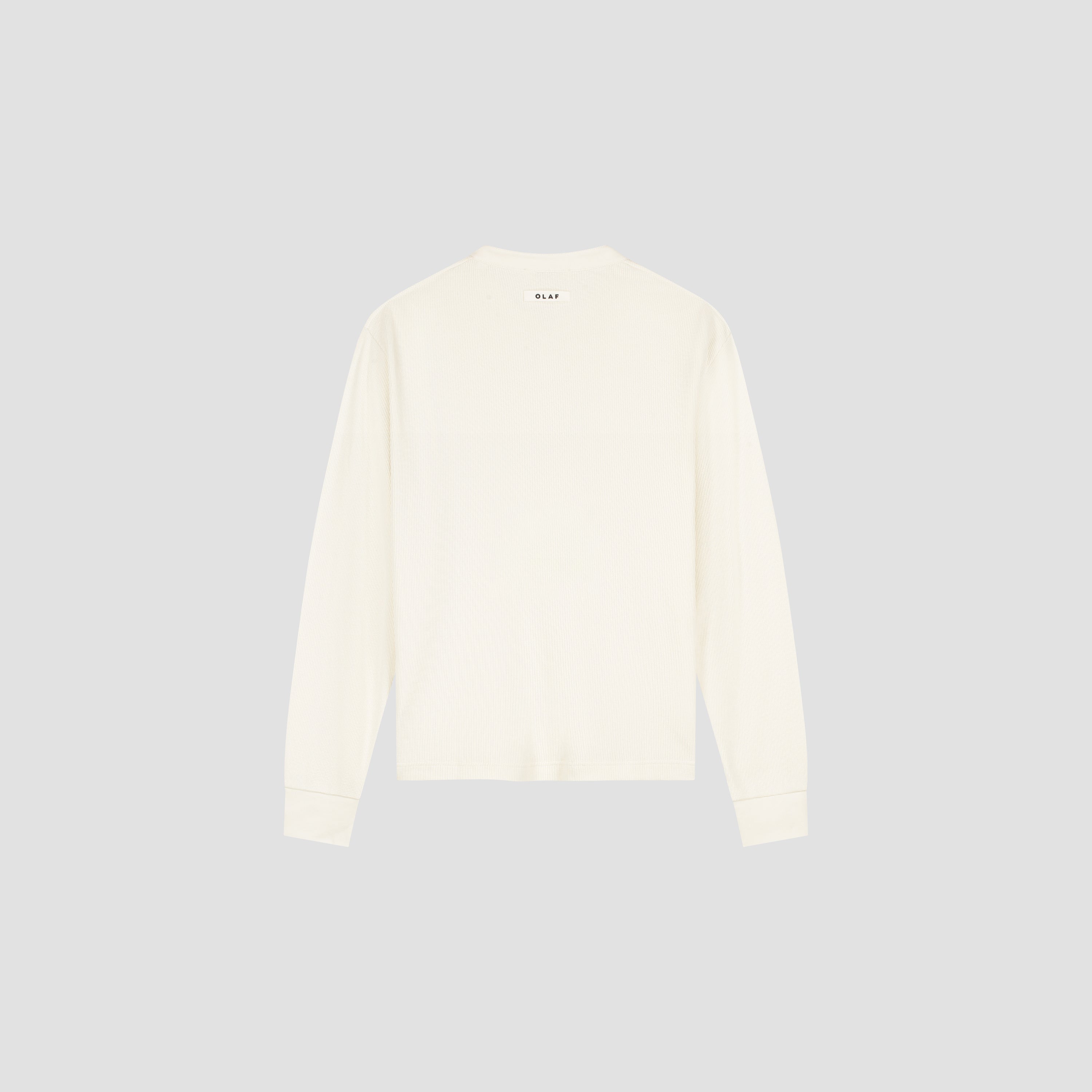 Waffle Henley LS Tee - Off White