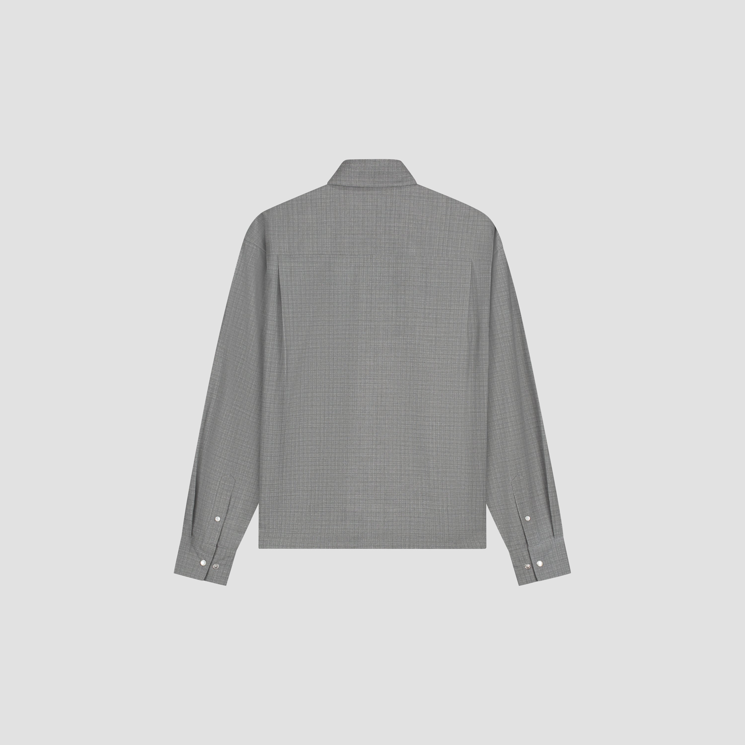 Wool Boxy Shirt - Heather Grey