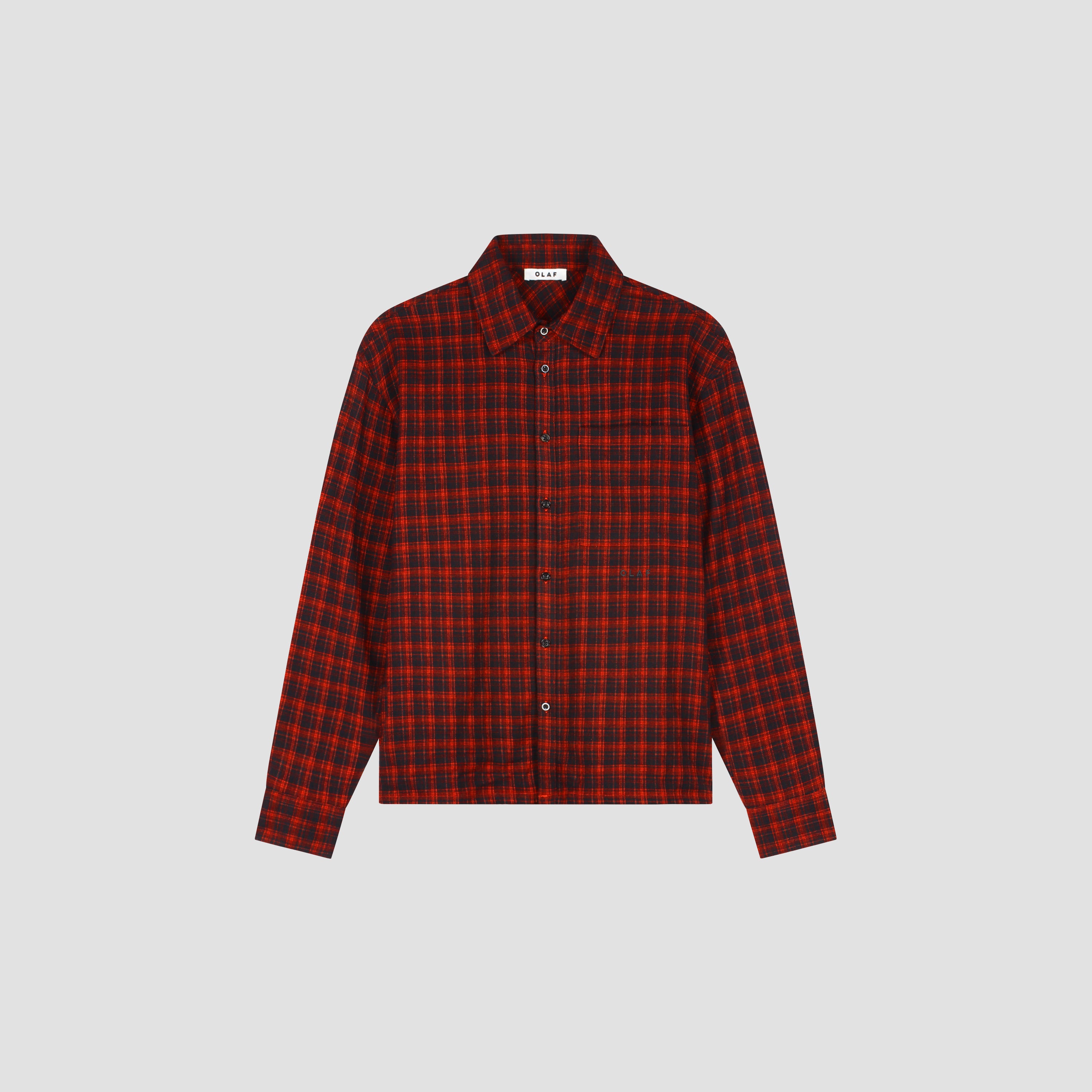 Flannel Boxy Shirt - Black/Adrenaline Rush