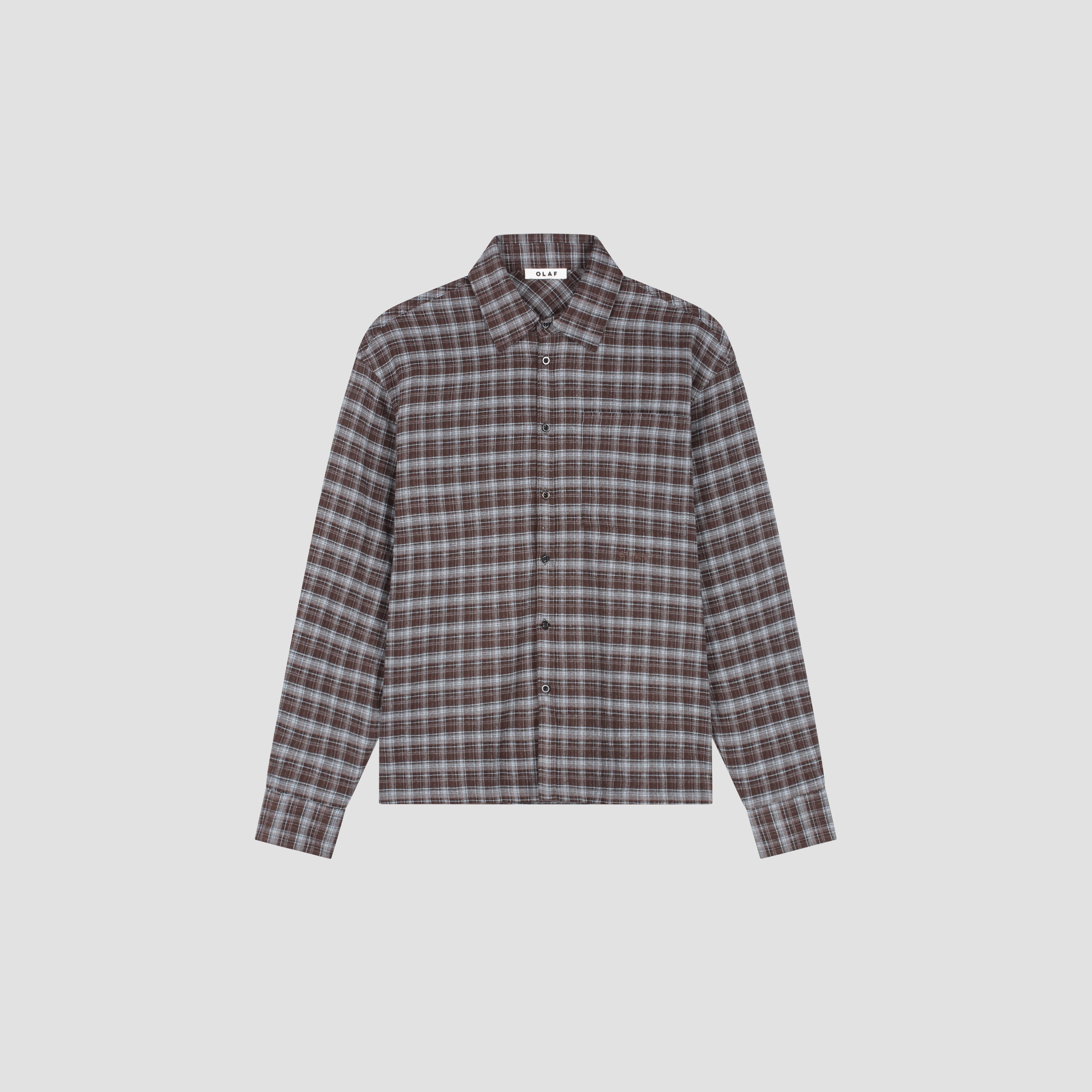 Flannel Boxy Shirt - Chocolate Plum/Windsurfer