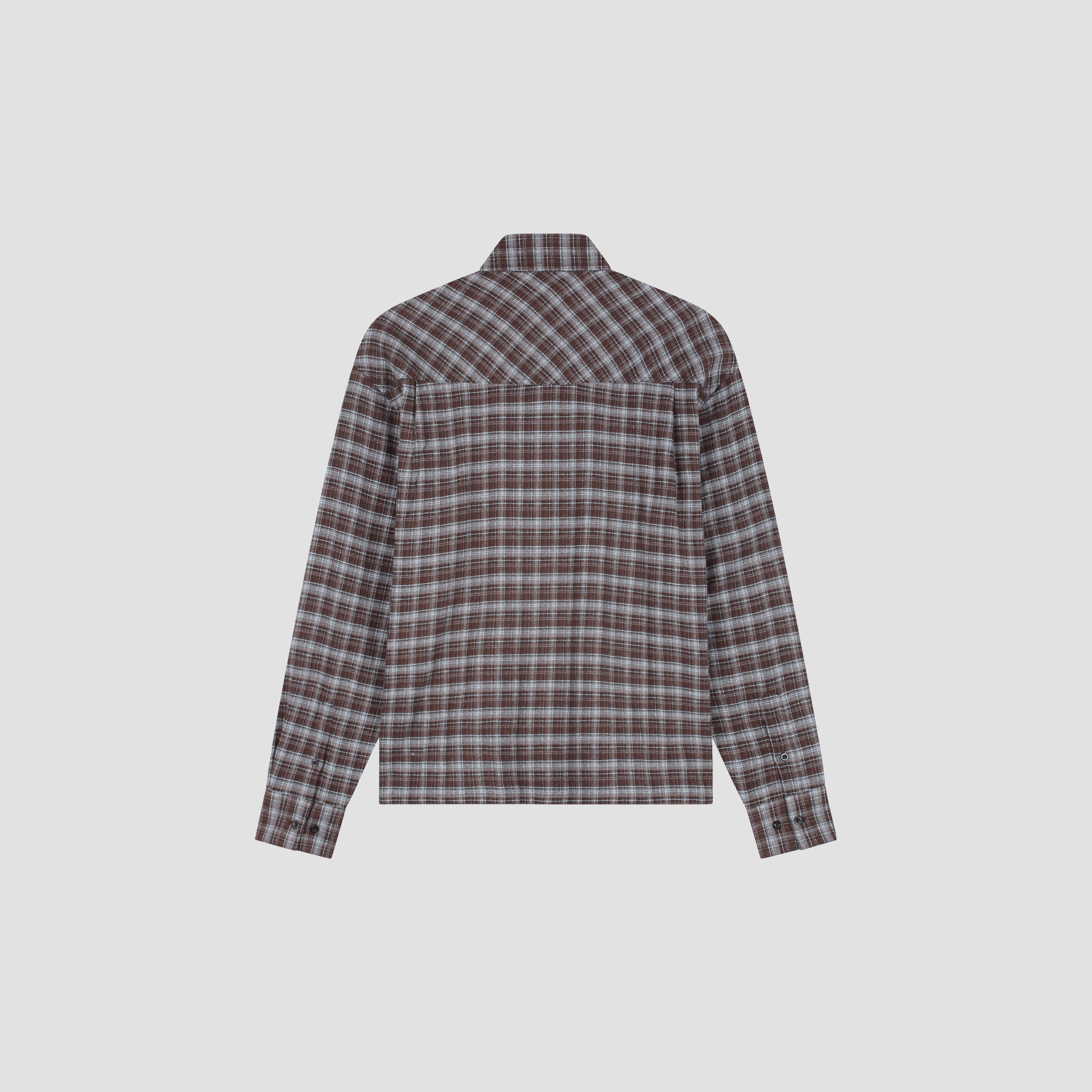 Flannel Boxy Shirt - Chocolate Plum/Windsurfer