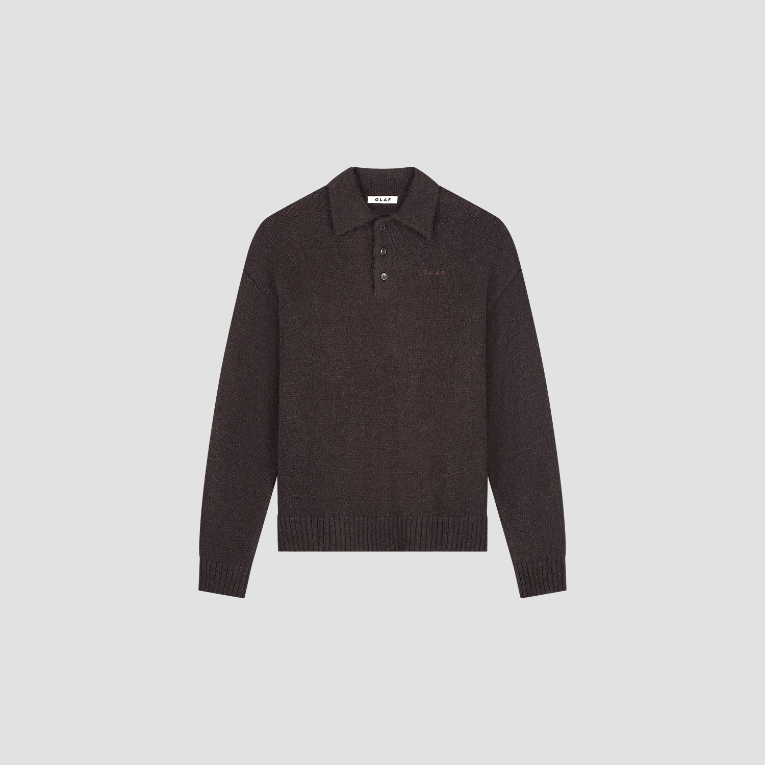 Oversized Knitted Polo - Chocolate Plum
