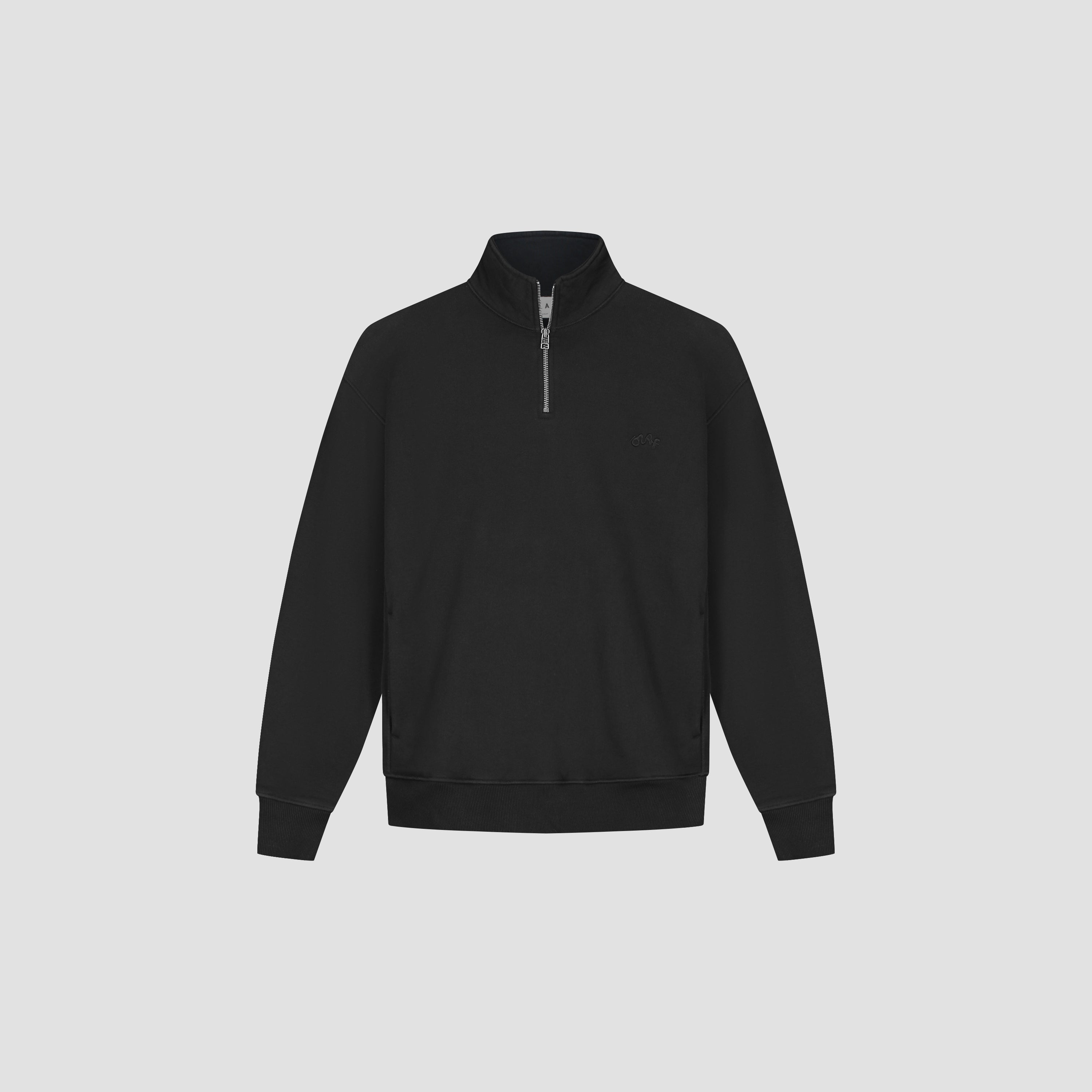 Signature Zip Mock - Black