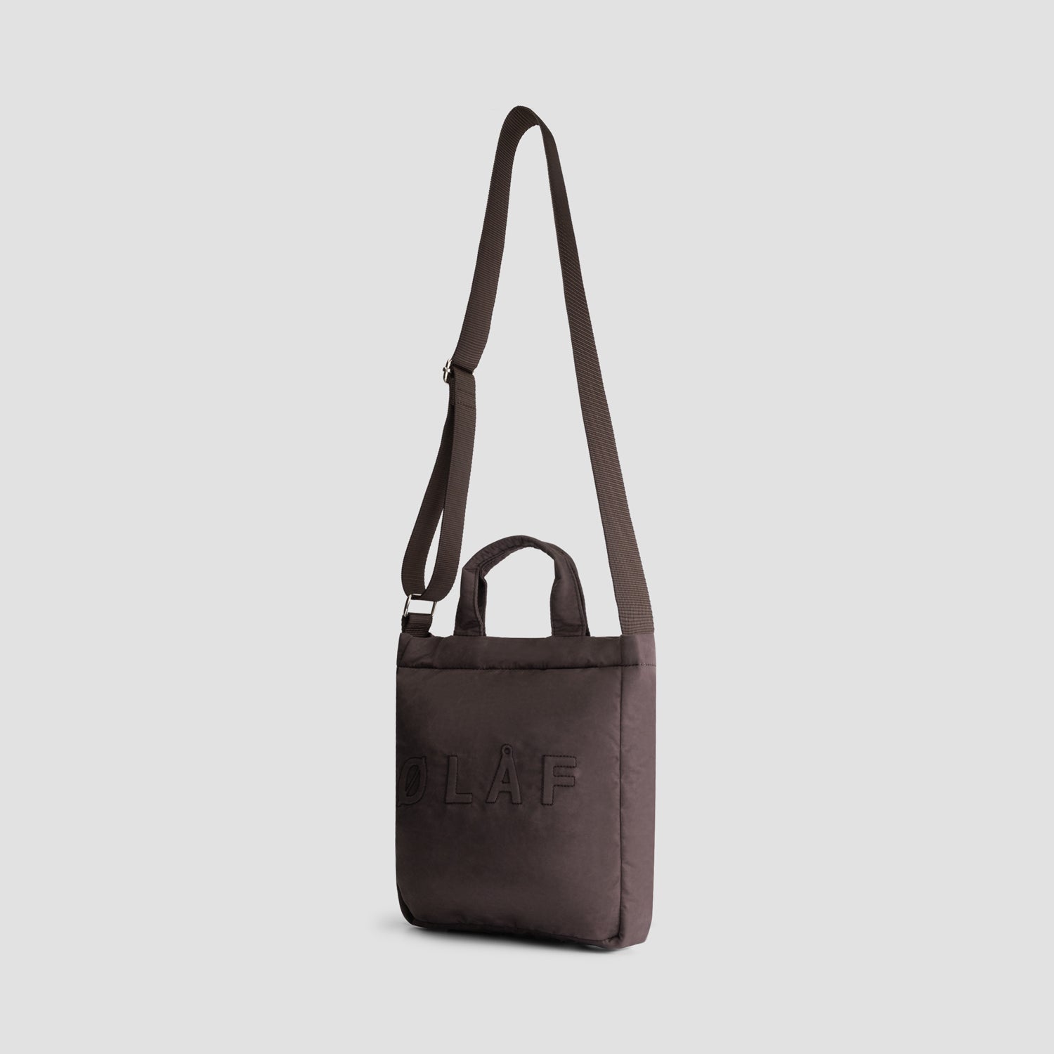 Nylon Mini Tote Bag - Dark Brown