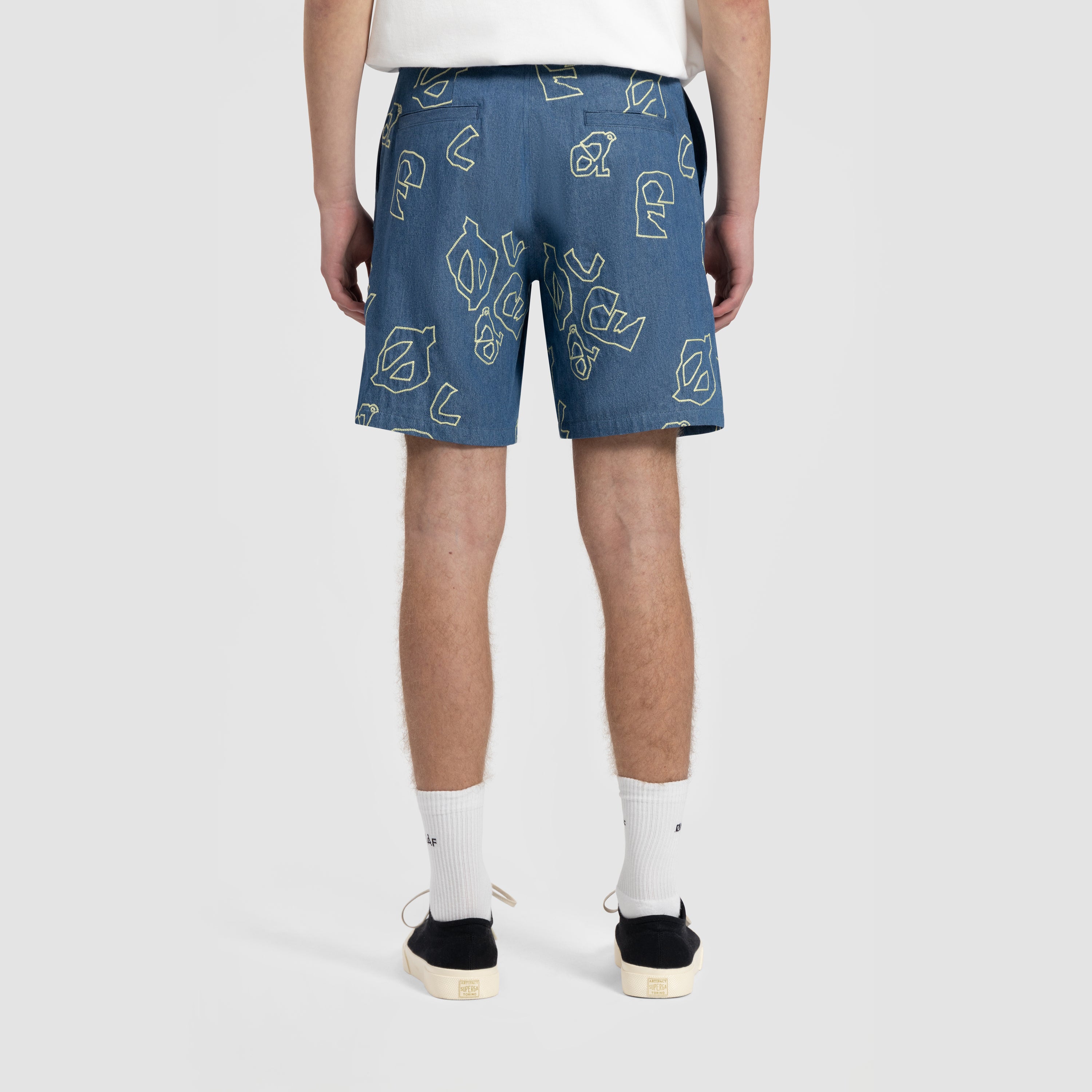 AOP Denim Shorts - Light Denim