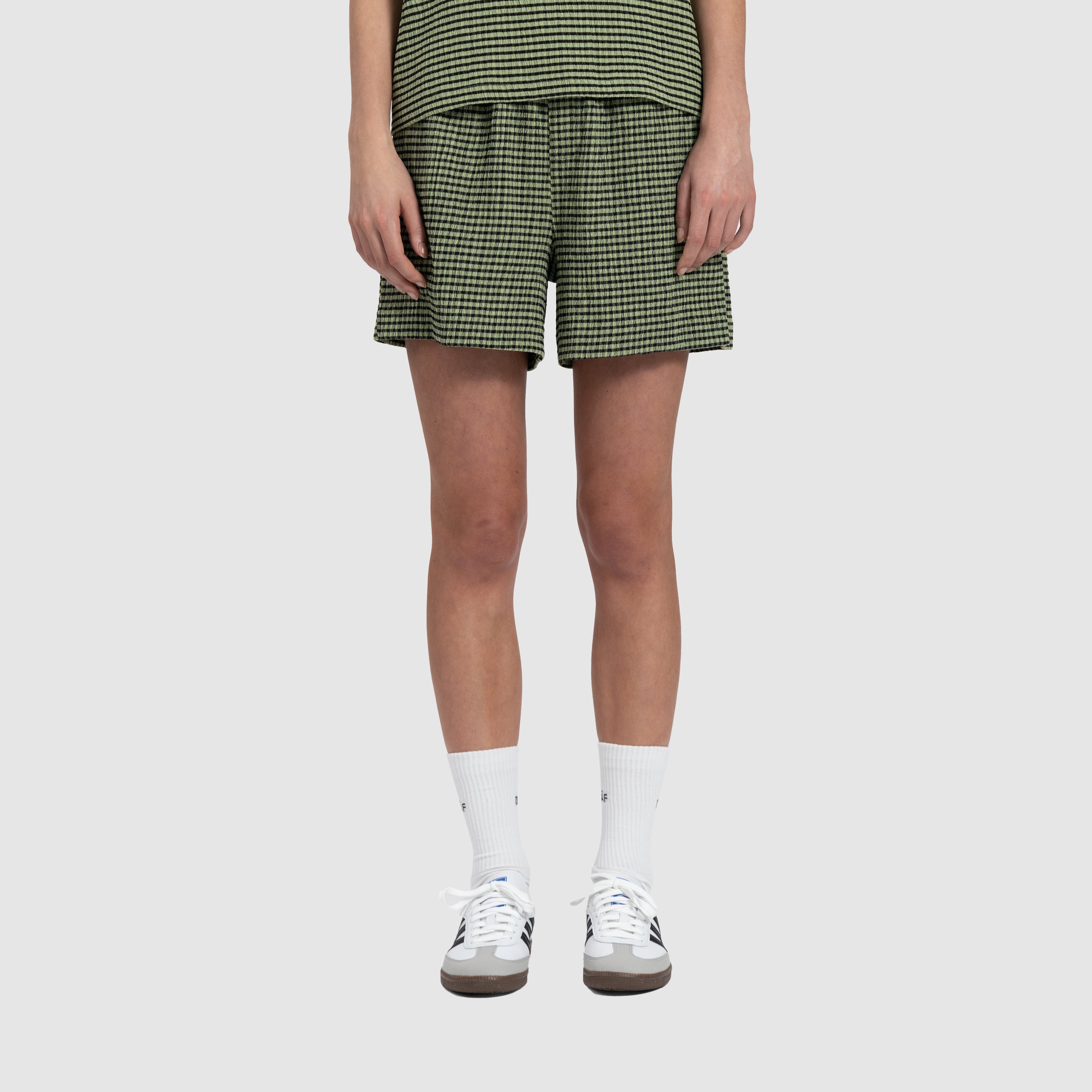 WMN Seersucker Shorts - Green Check