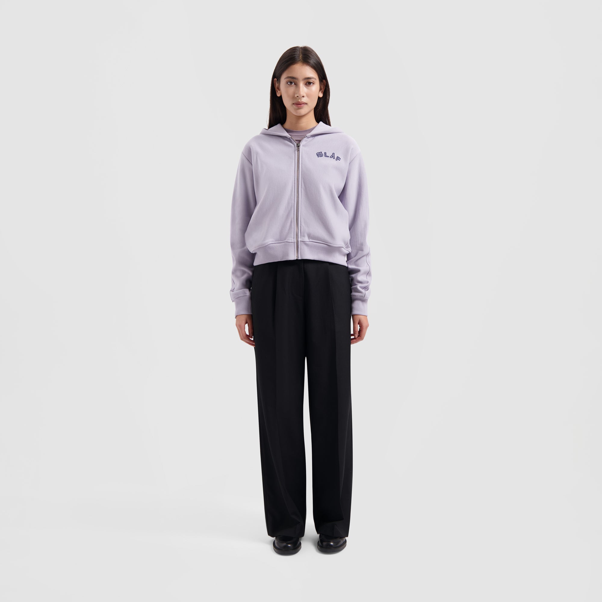WMN Layered Zip Hoodie - Washed Purple