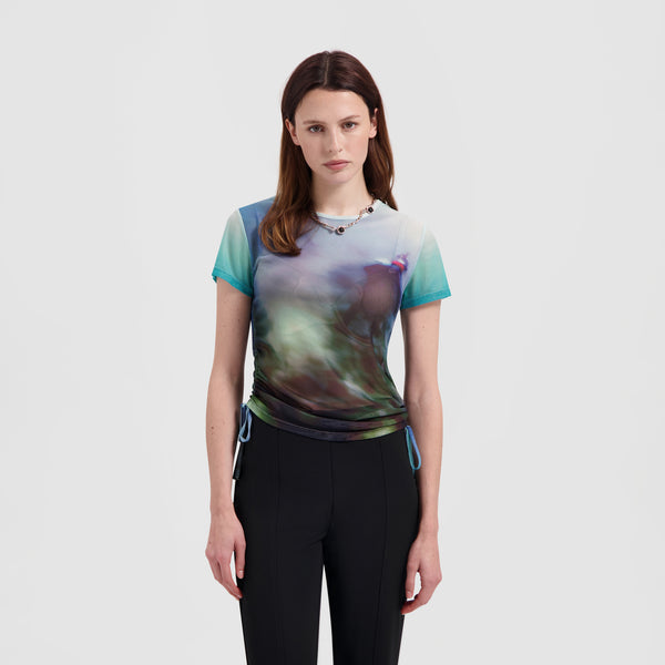 WMN Ocean Ruched Tee - Green