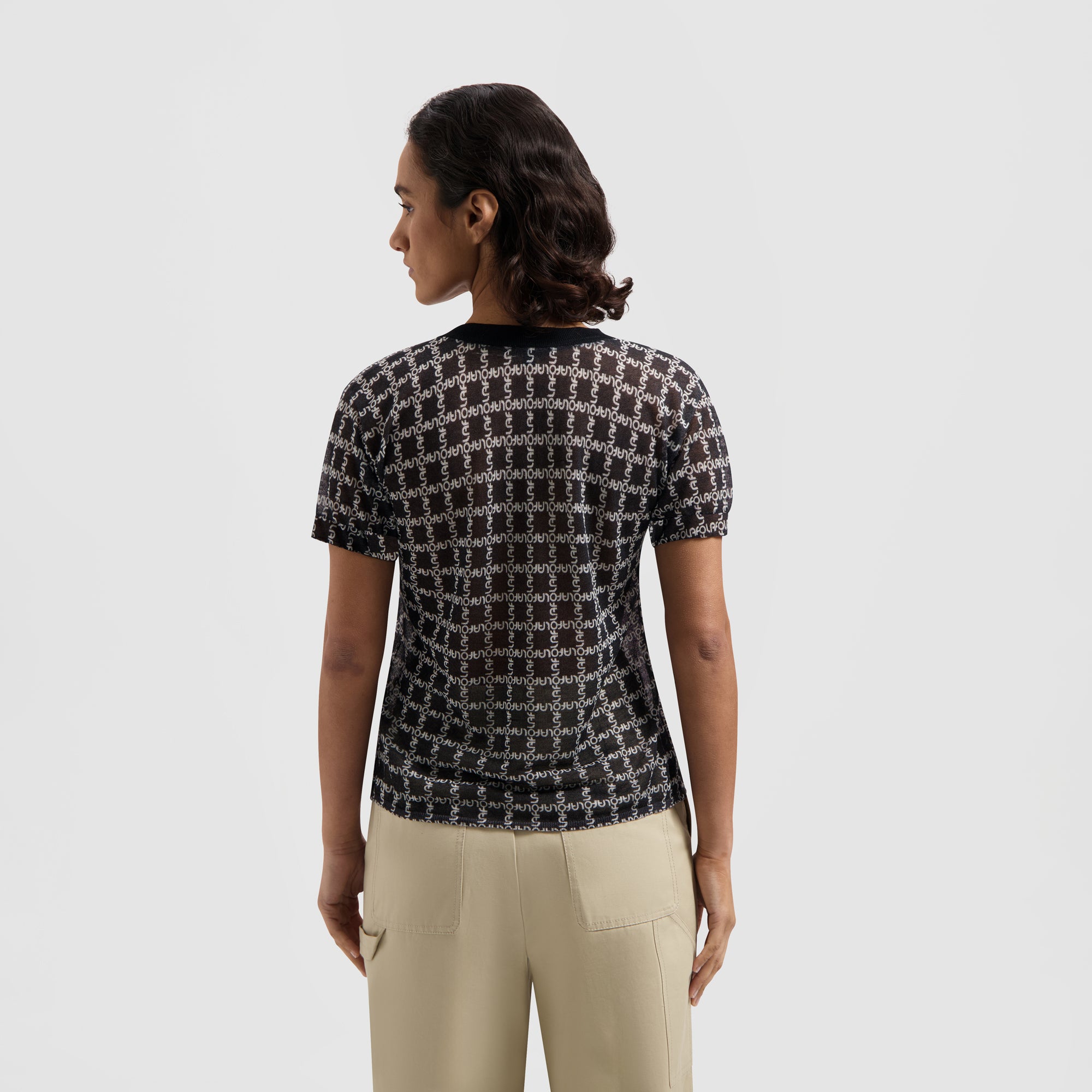 WMN Logo Knit Ringer Tee - Black