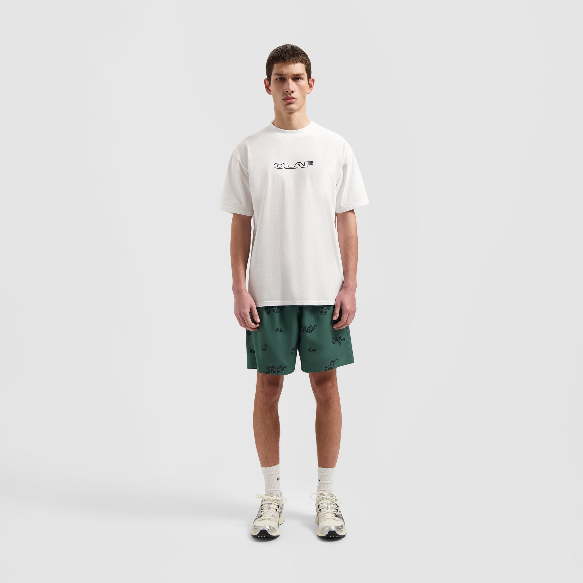 Wavy AOP Swim Shorts - Washed Green