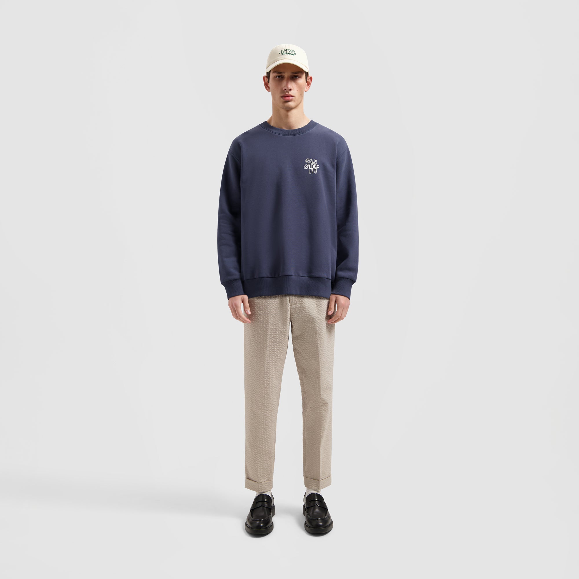 Seersucker Slim Pants - Cement