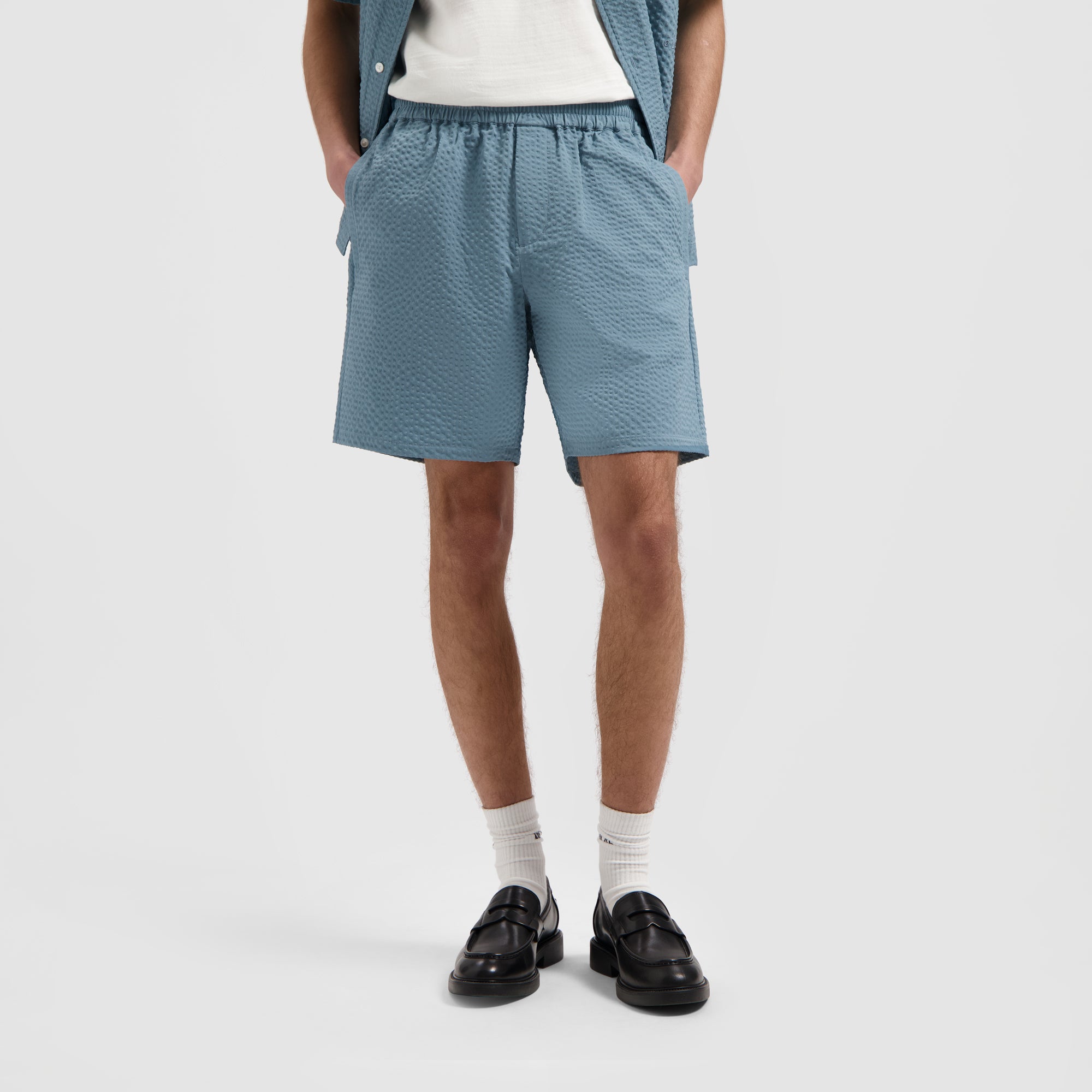 Seersucker Shorts - Storm Blue