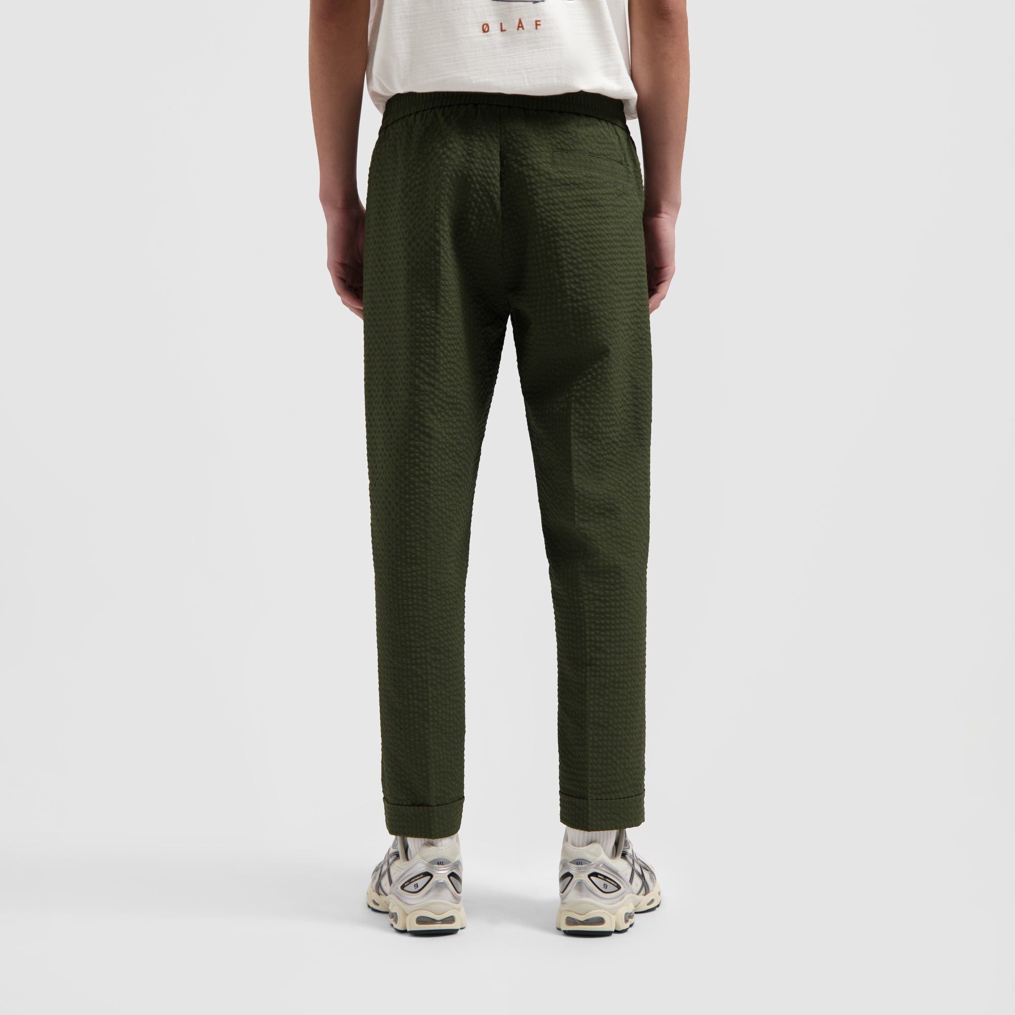 Seersucker Slim Pants - Dark Green