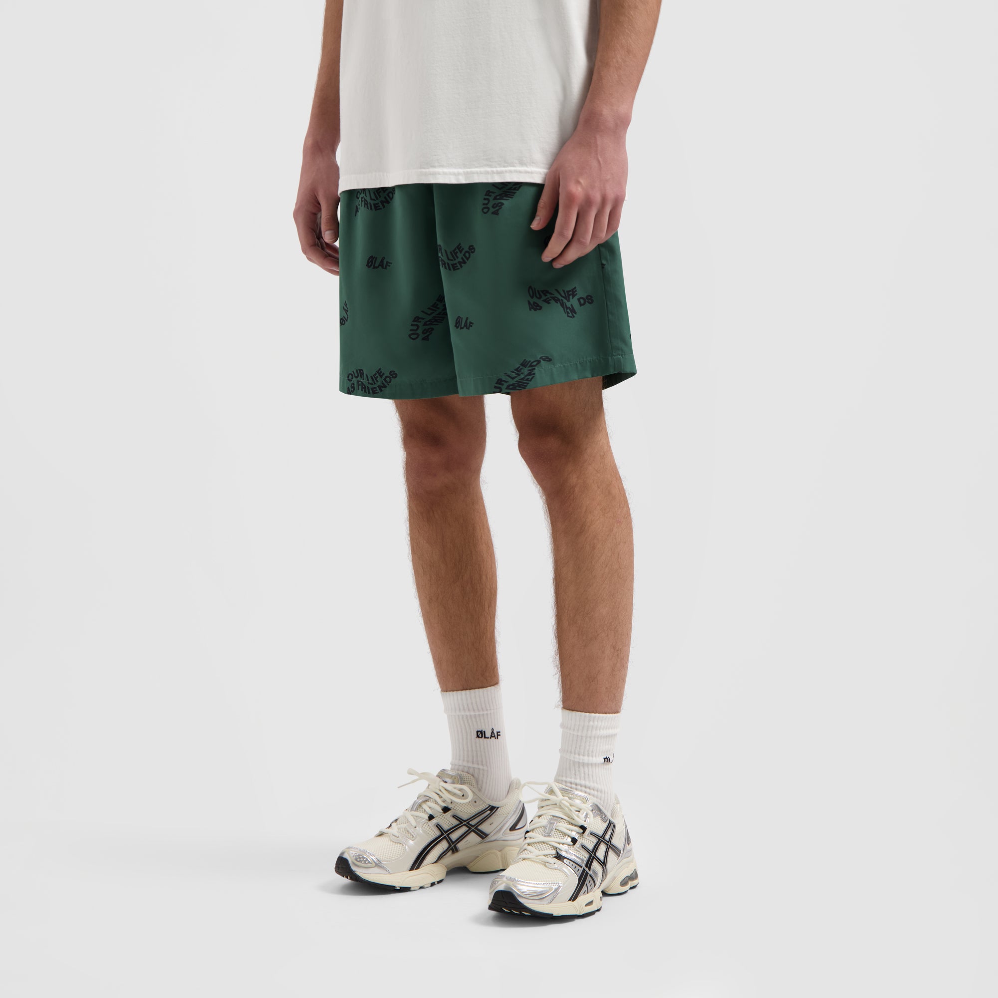 Wavy AOP Swim Shorts - Washed Green