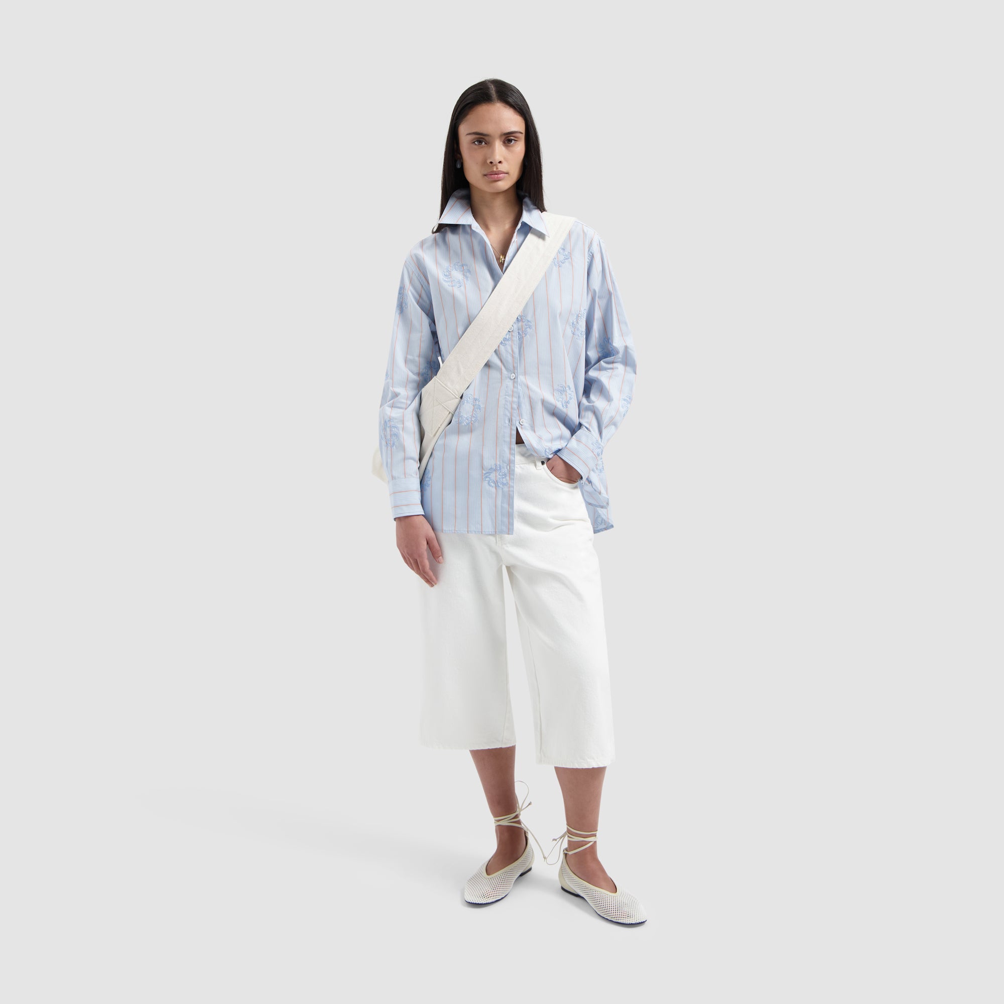 Stripe Embro Sun Shirt