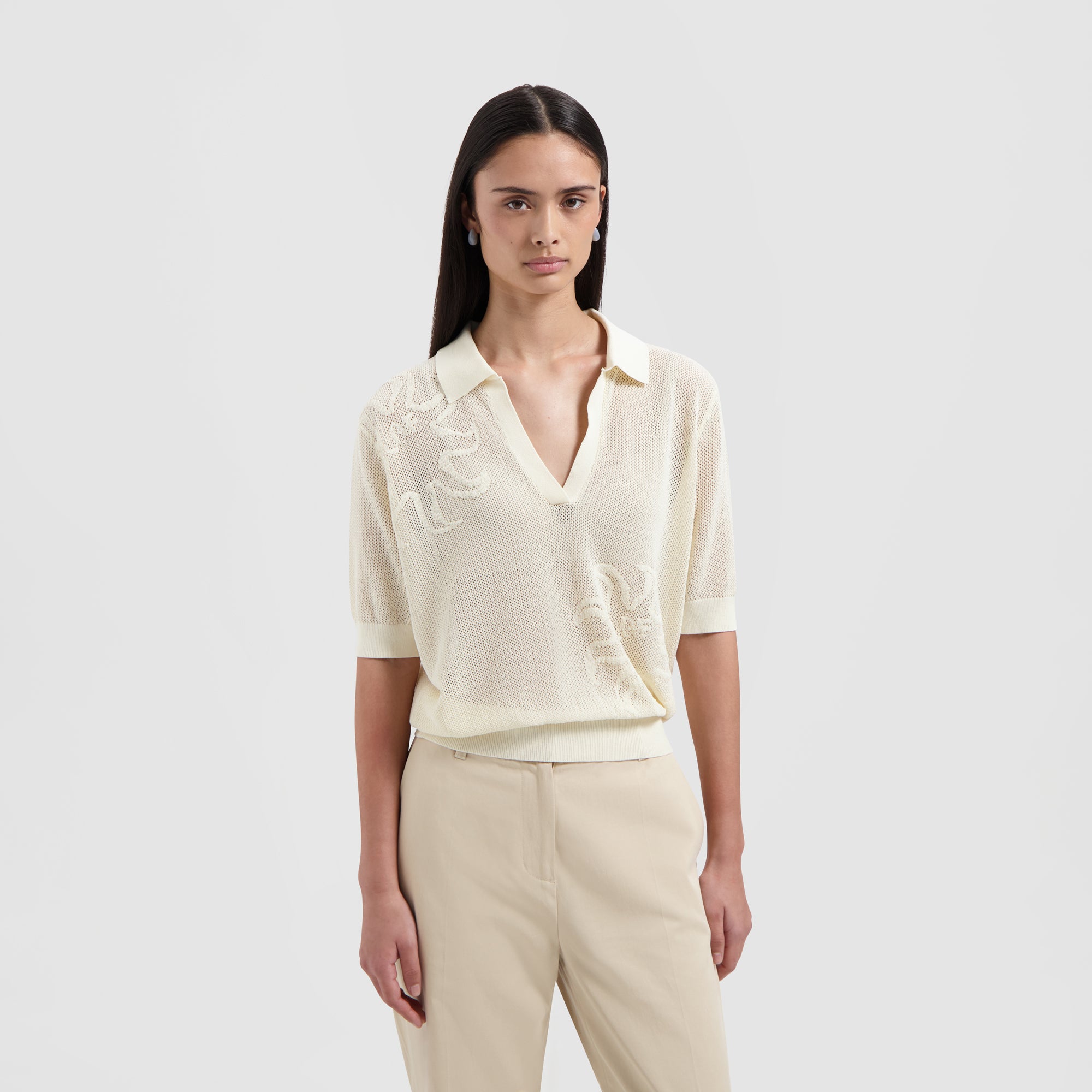 Sun Knitted Polo Top