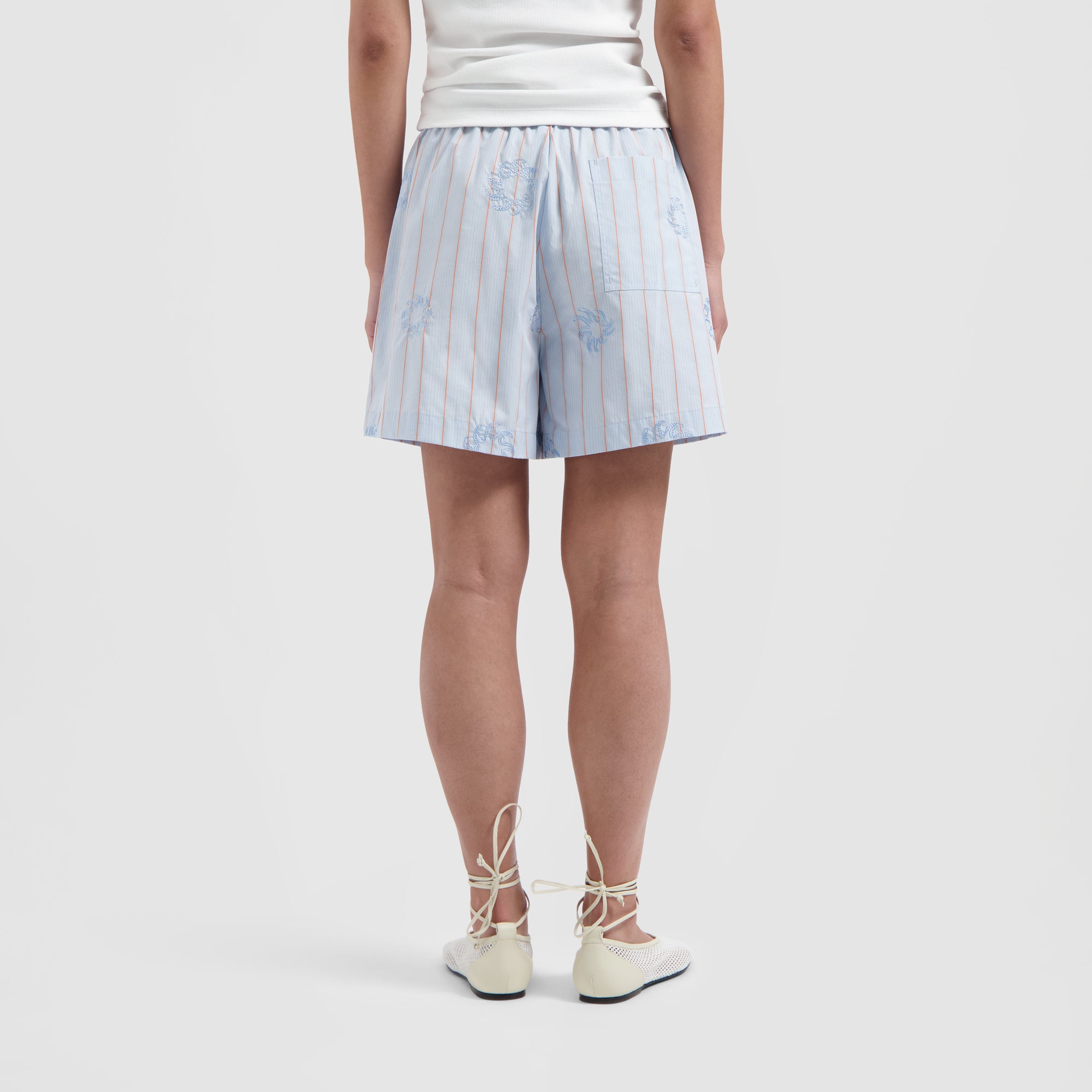 Stripe Embro Sun Shorts