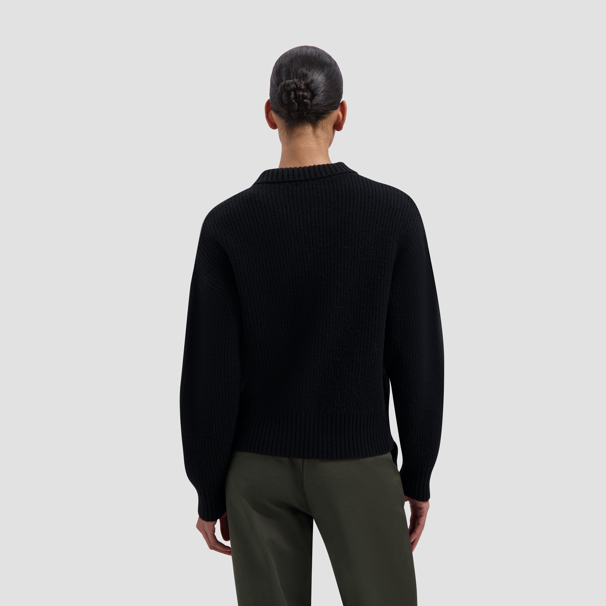 Knitted Zip Cardigan - Black