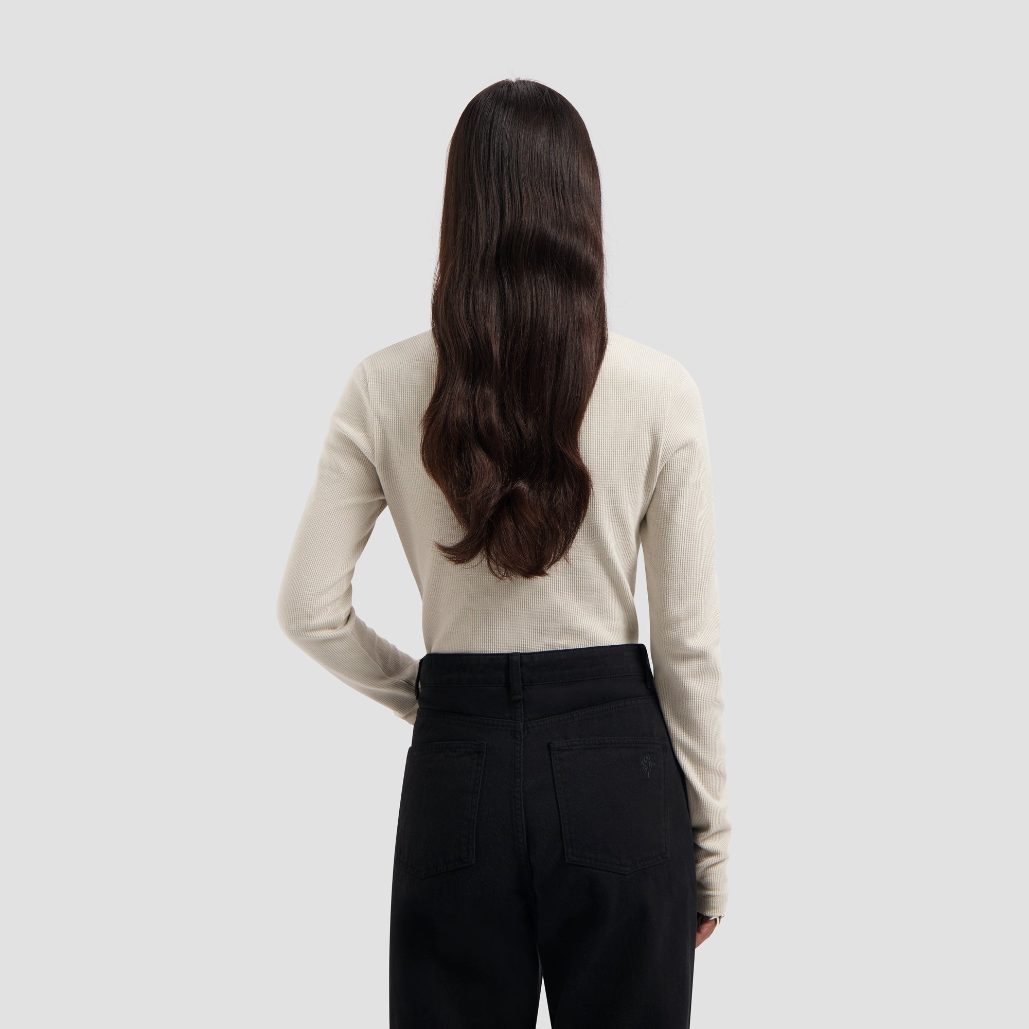 Waffle Top Long Sleeve - Cement