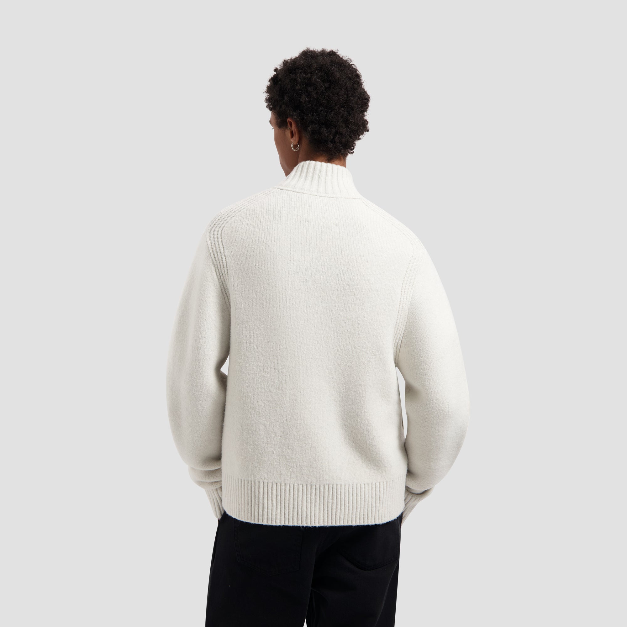 Zip Knitted Mock Neck