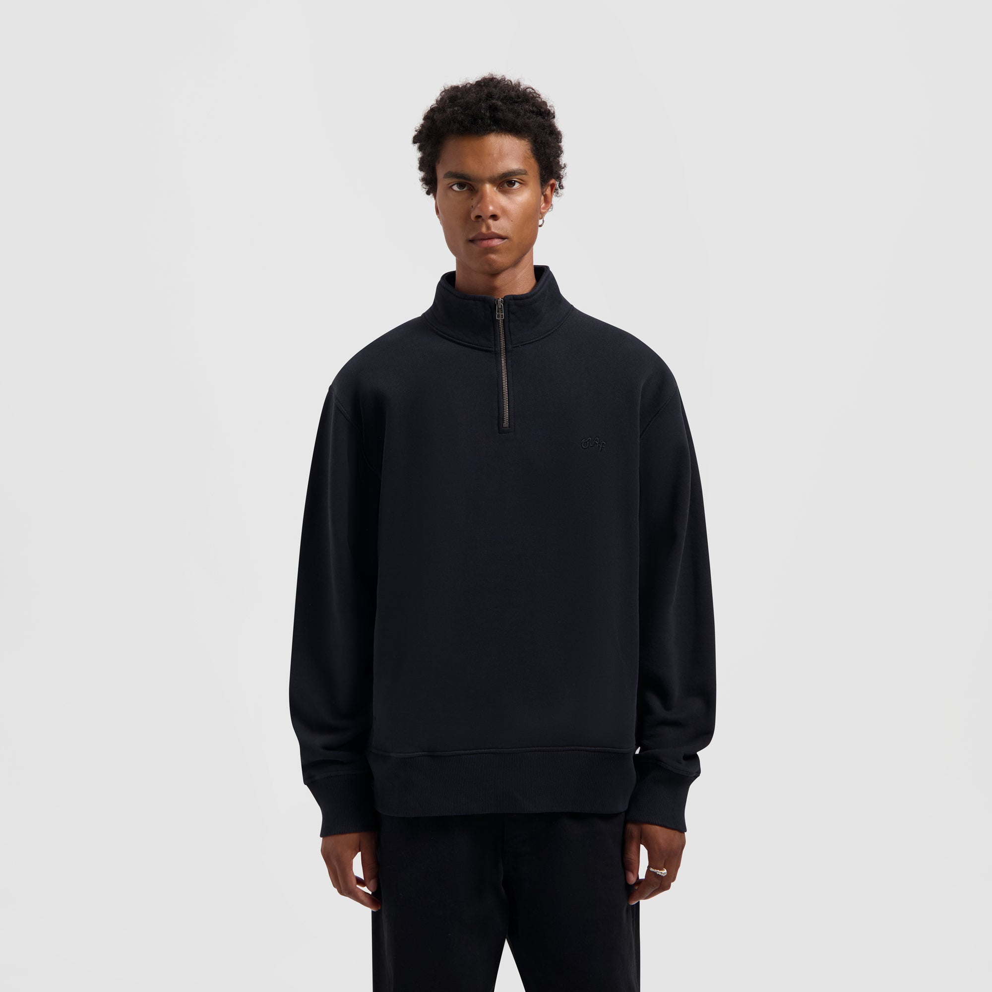 Signature Zip Mock - Black