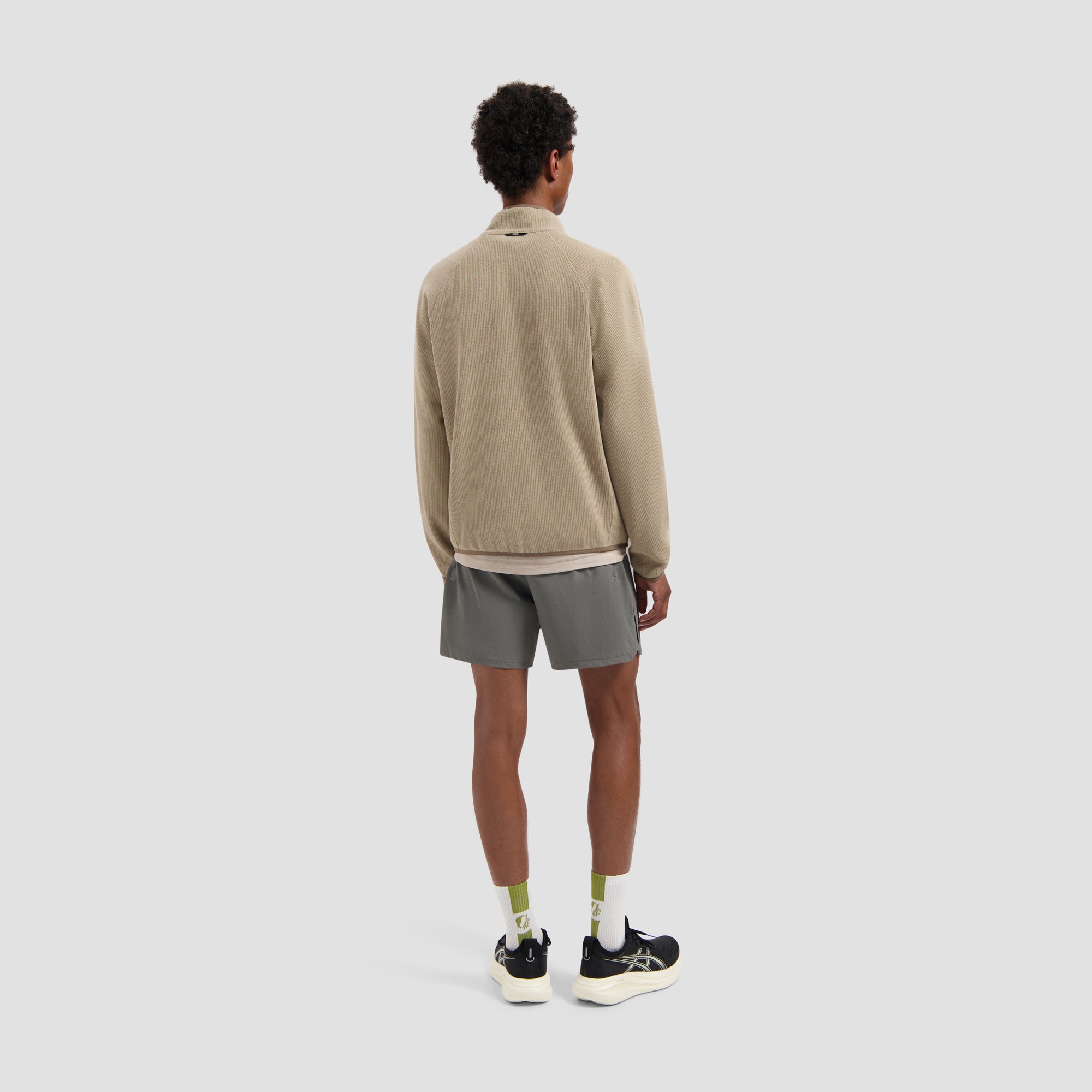 10 Year Textured Zip Mock - Greige