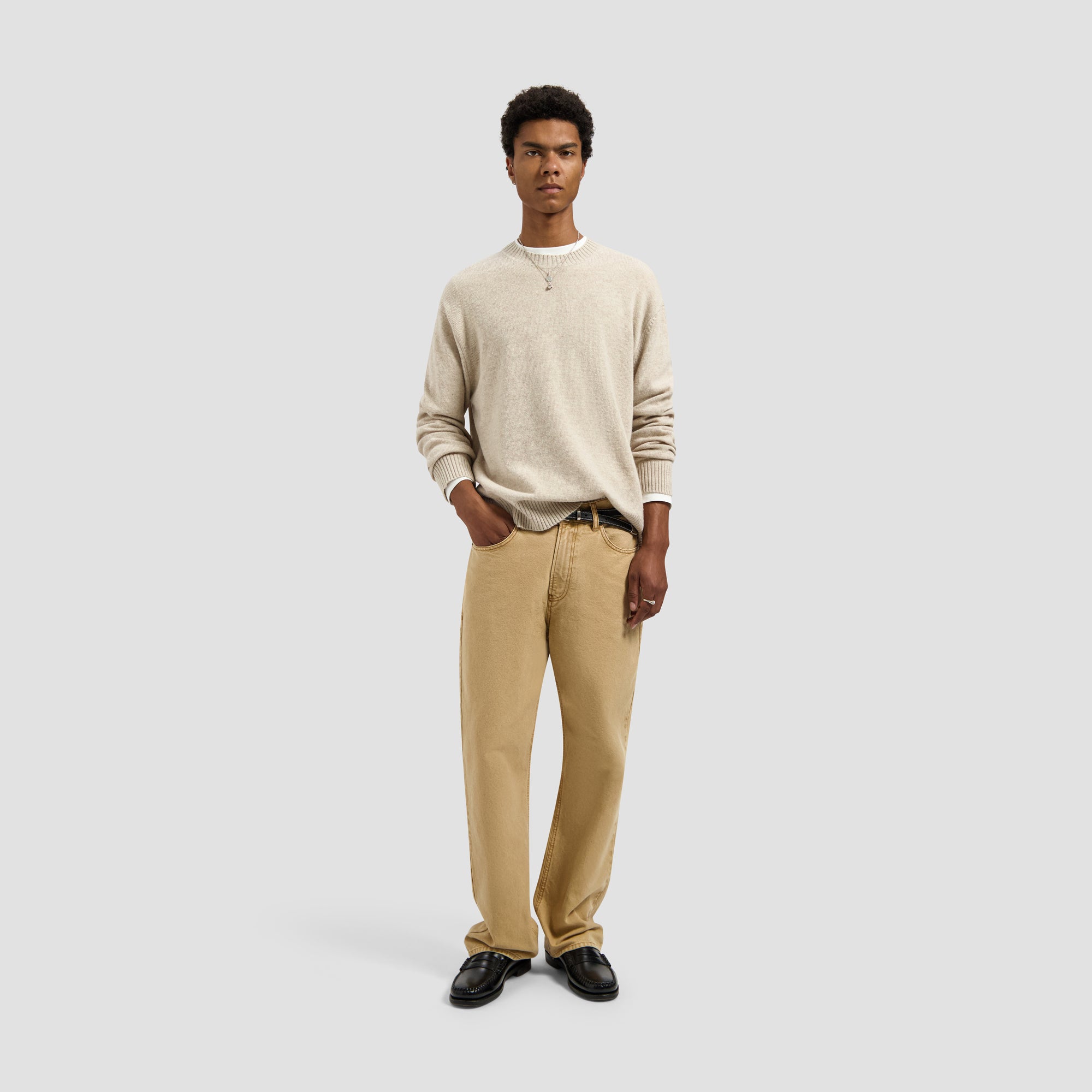 Essential Knitted Crewneck - Cement