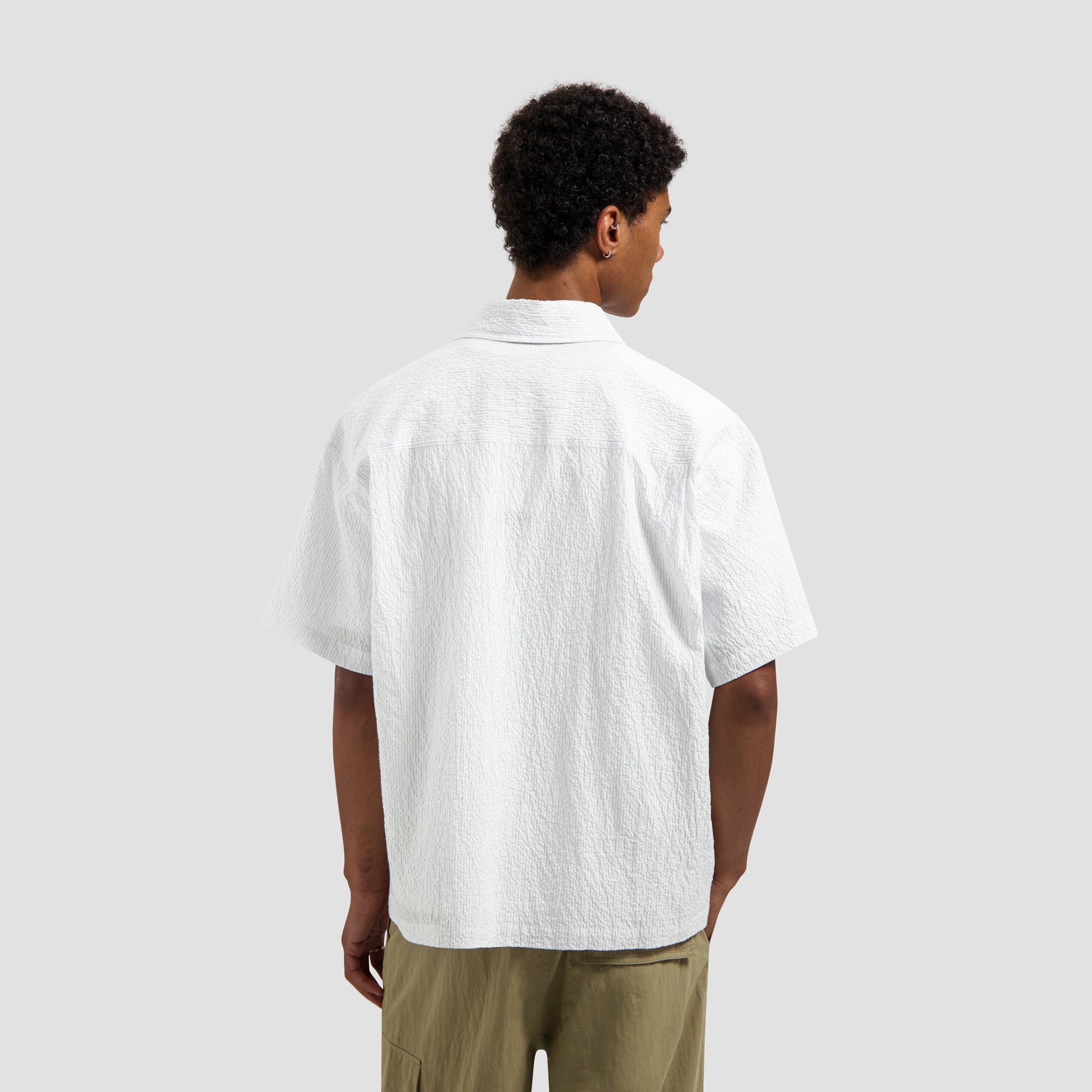 Stripe Boxy SS Shirt - Optical White