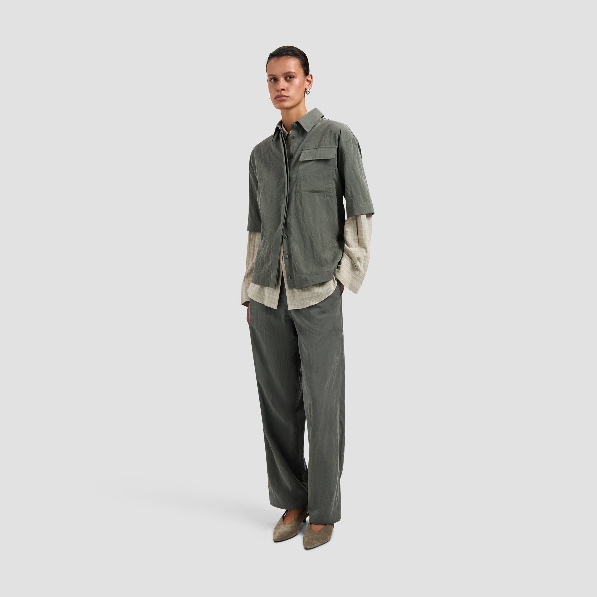 Crinkled Oversized SS Shirt - Tradewinds