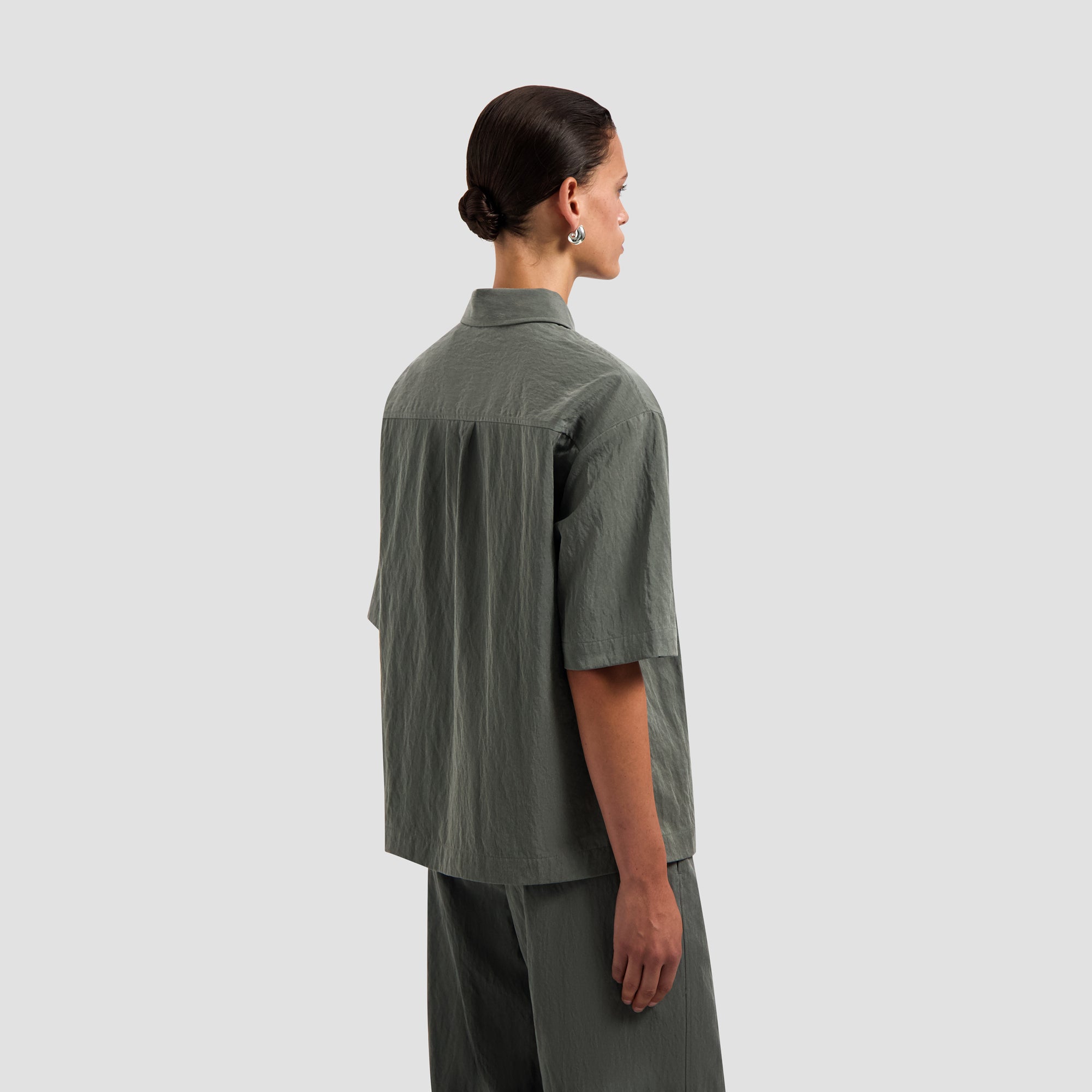 Crinkled Oversized SS Shirt - Tradewinds