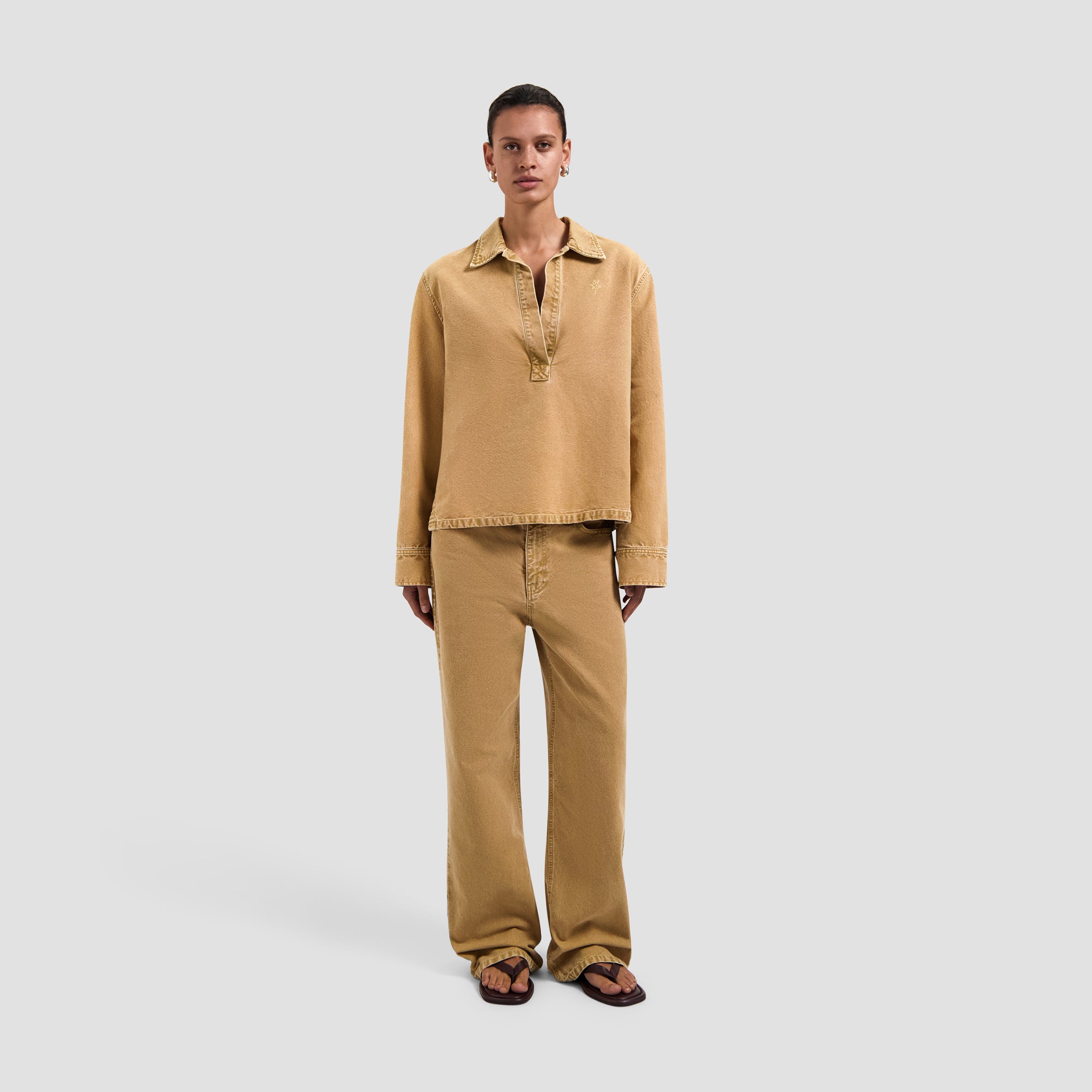 Monogram Washed Canvas Overshirt - Medal Bronze