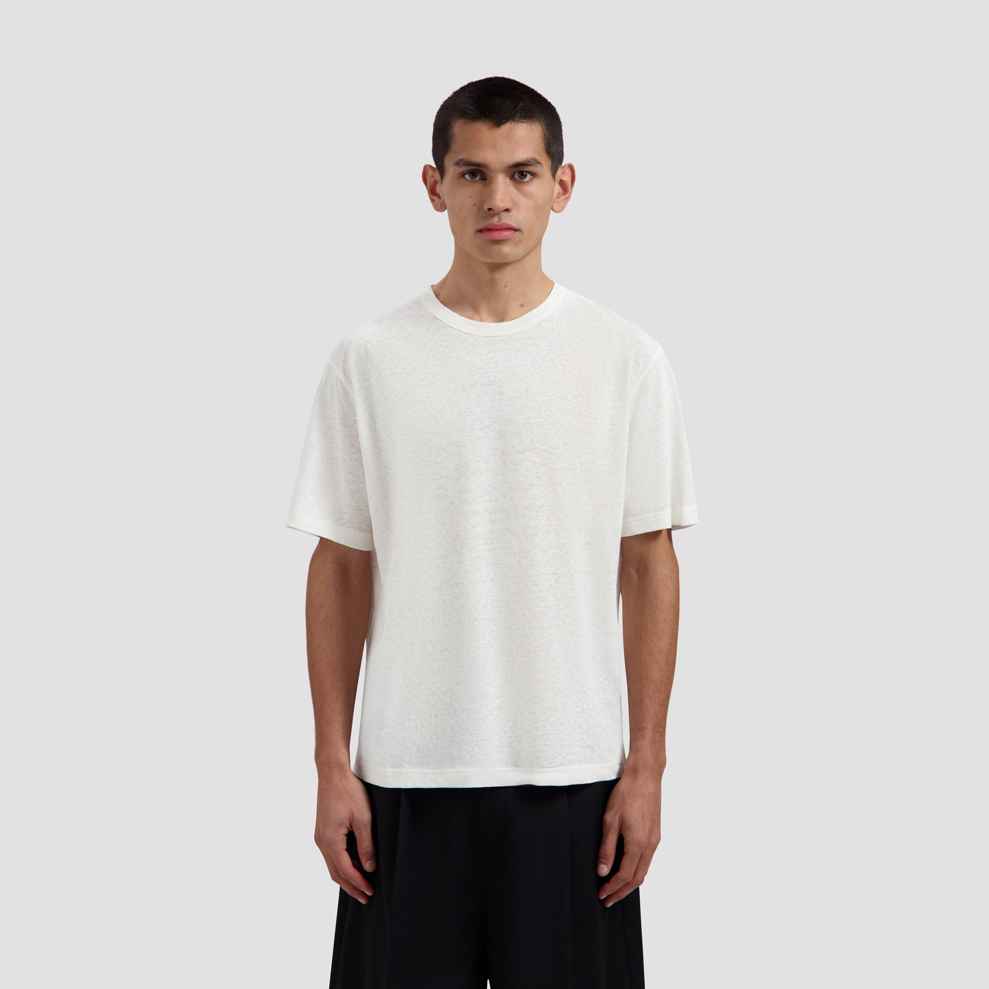 Essential Cotton Linen Tee - Off-White