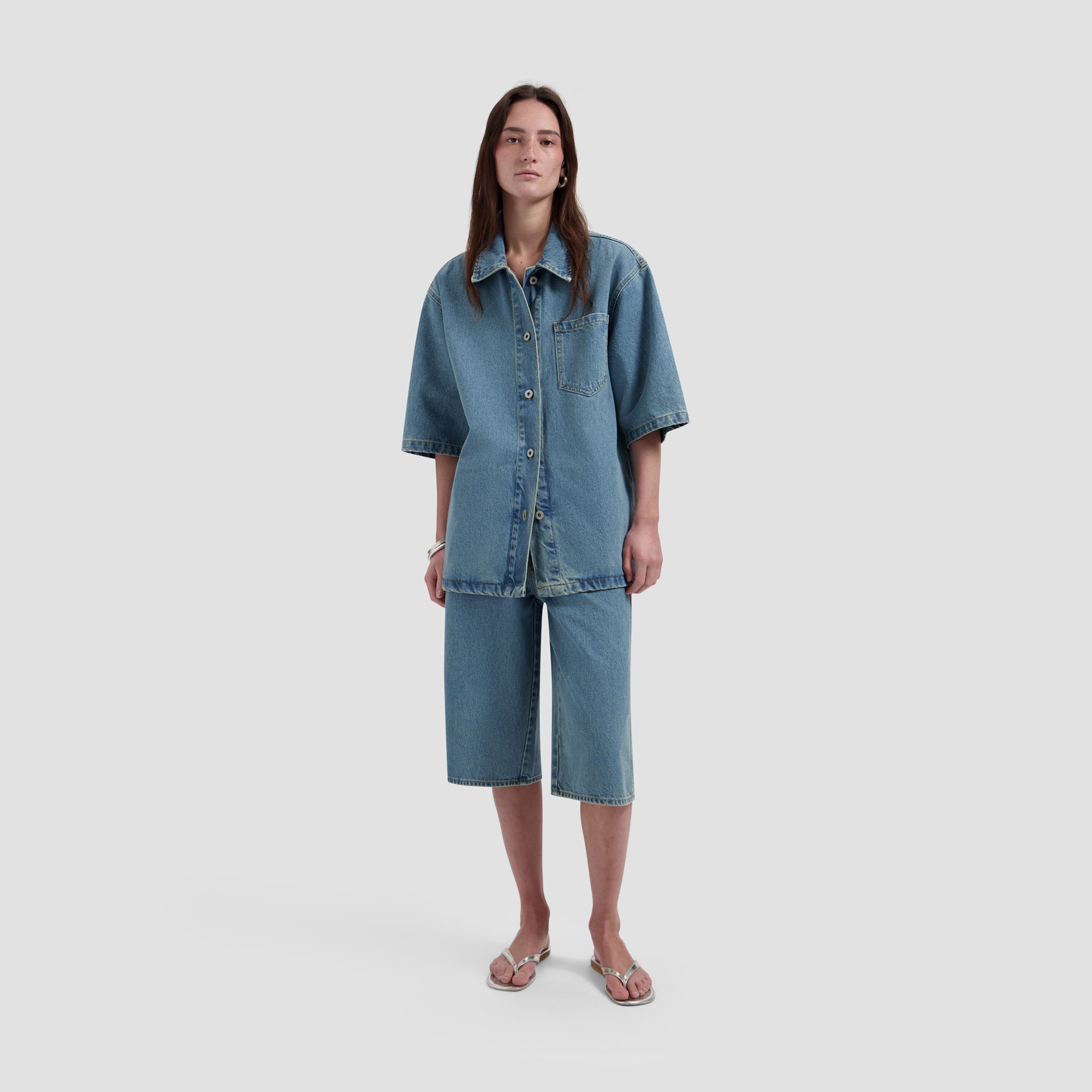 Monogram SS Denim Jacket - Light Indigo