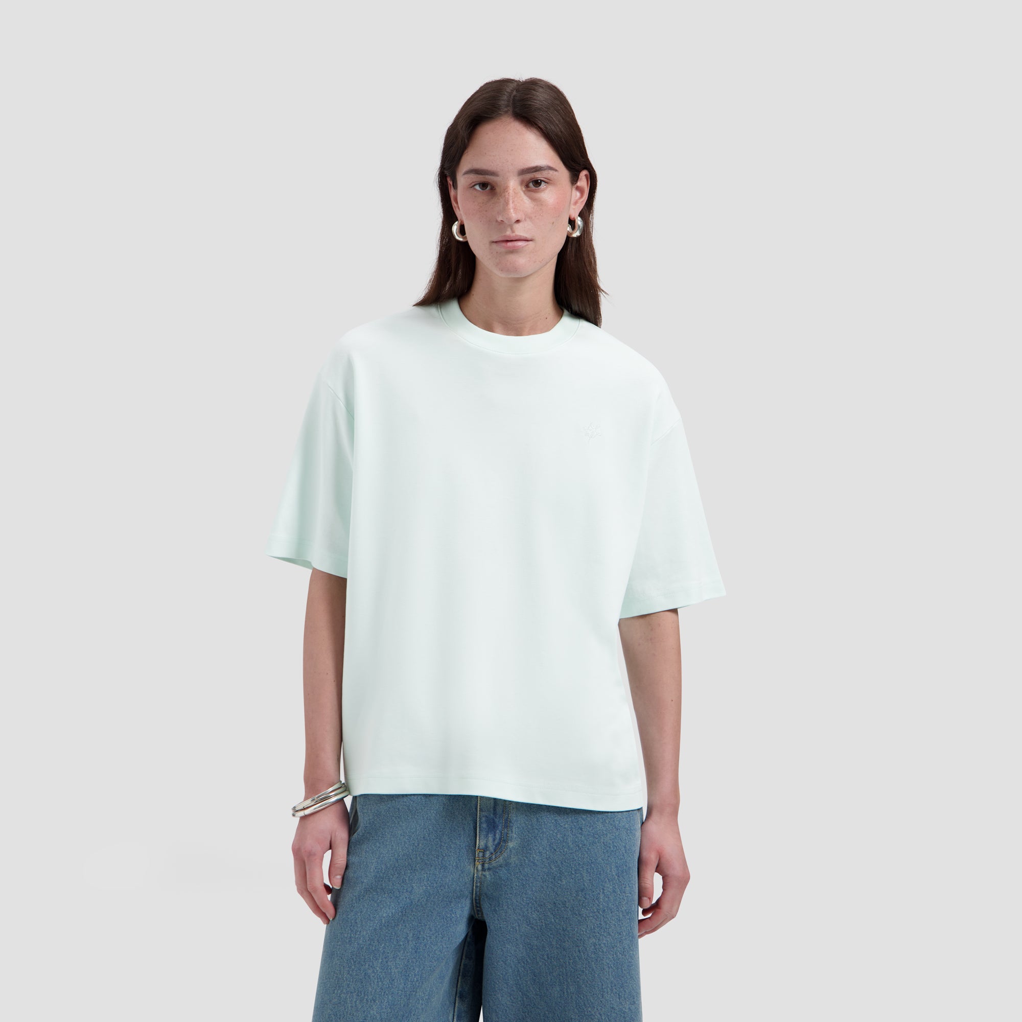 Dotted Monogram Tee - Salt Air