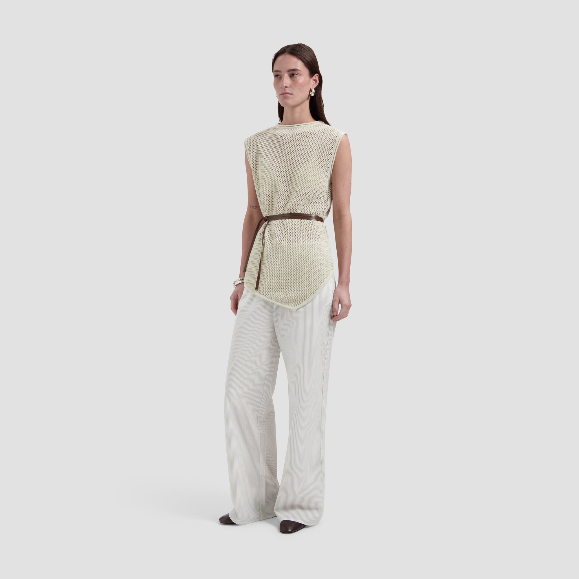 Open Knit Top - Cement