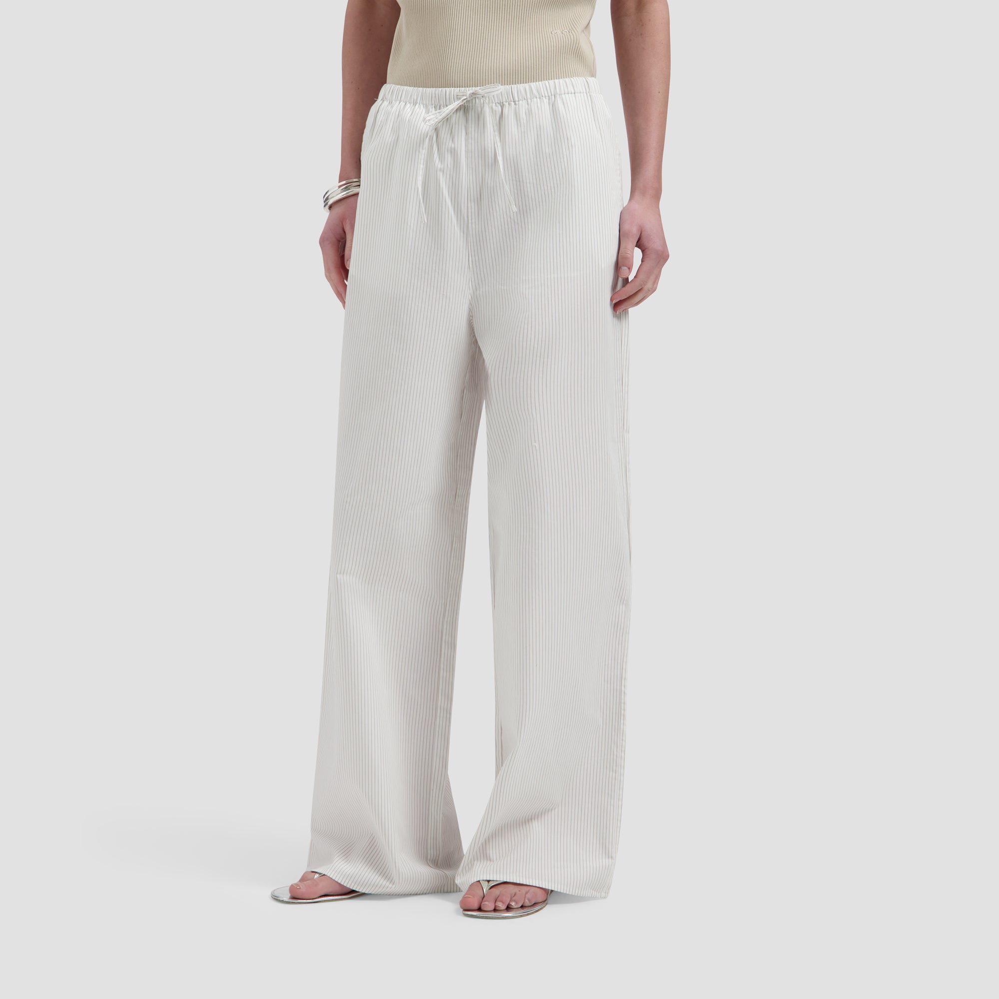 Stripe Drapey Pants - Off-White/Treehouse