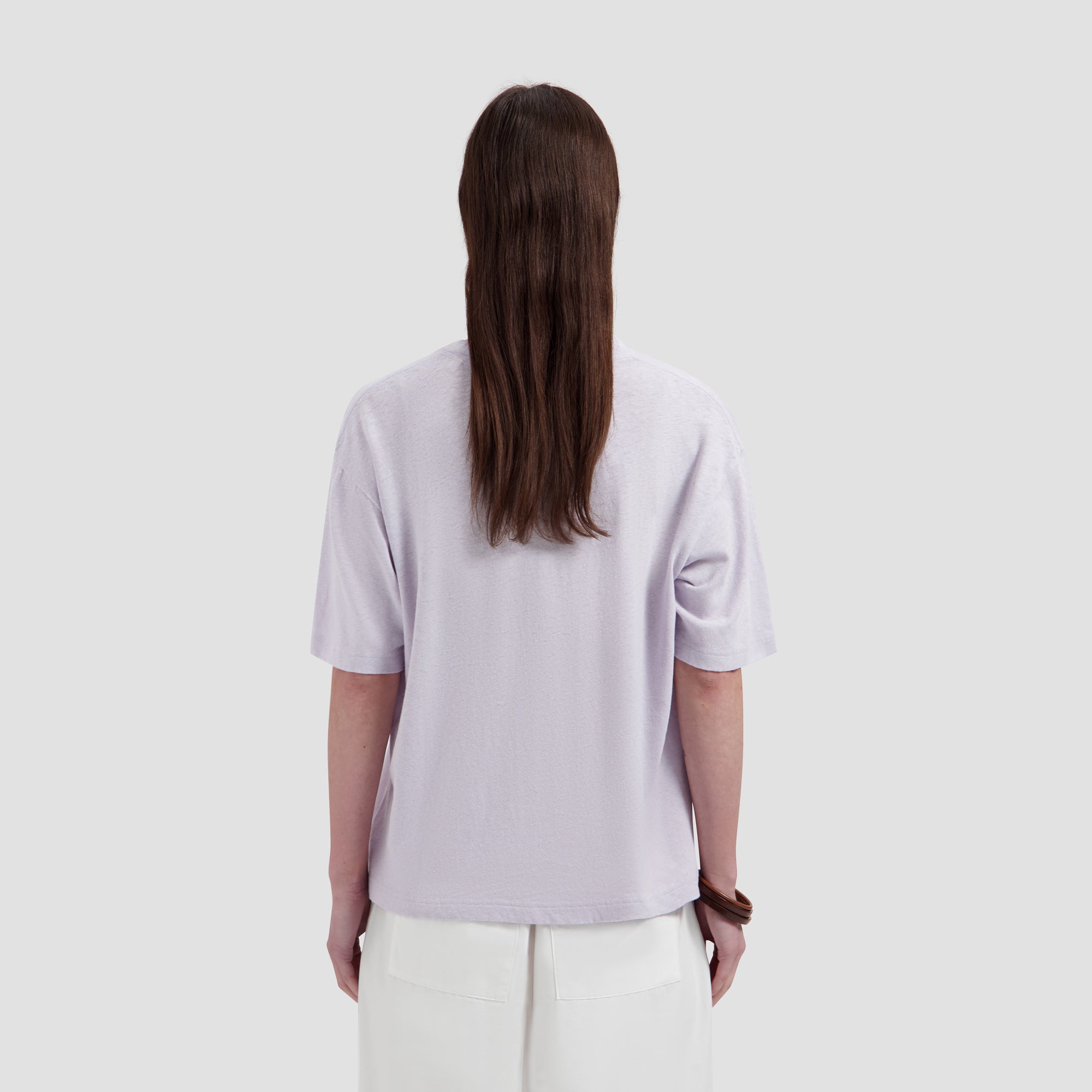 Retro Logo Linen Boxy Tee - Purple Heather