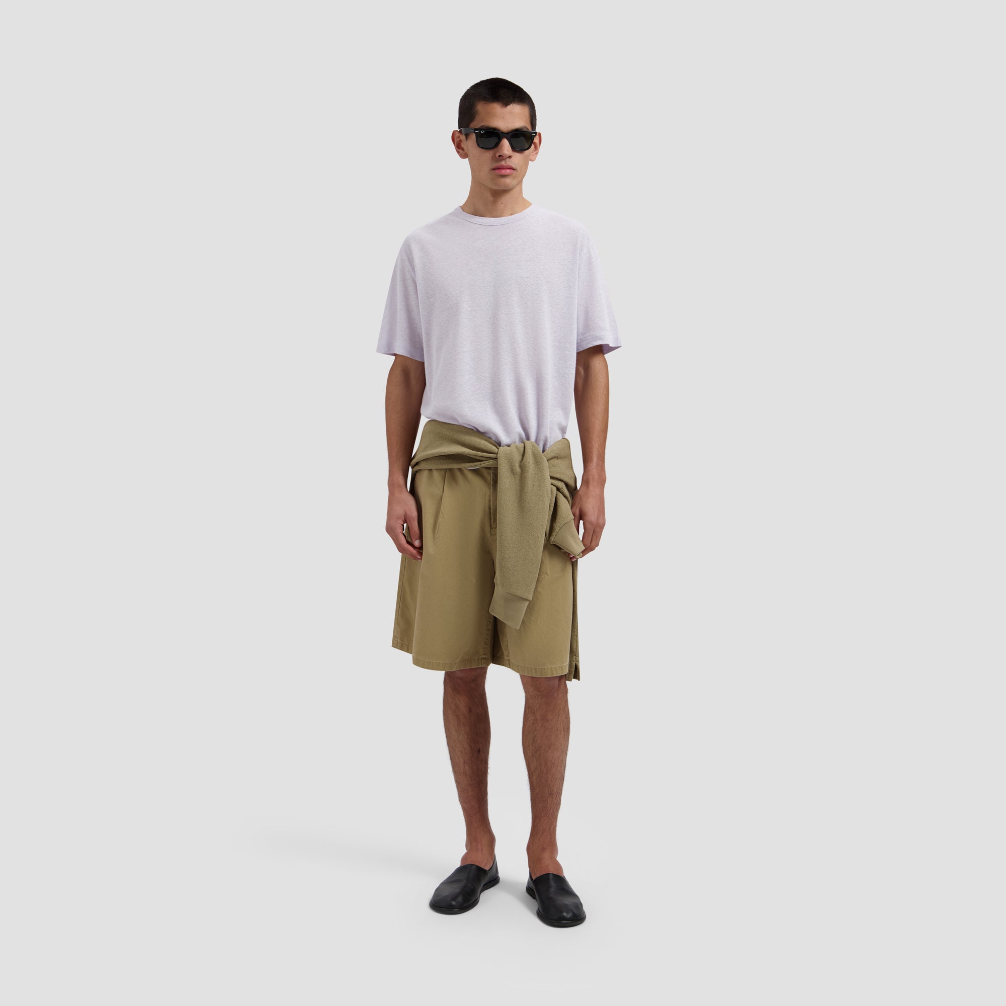 Essential Cotton Linen Tee - Purple Heather
